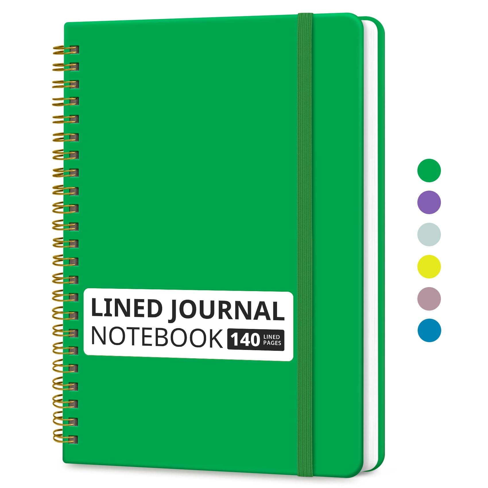 Taja Lined Spiral Journal Notebook A5 (5.7" x 7.9") Racing Green | Acid-Free Paper for Smooth Ink Flow - main product image