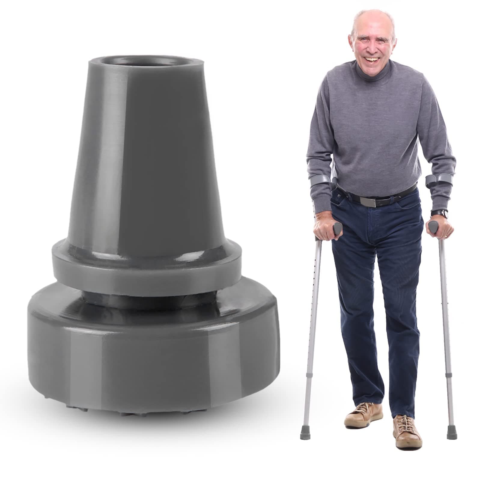 Pongnas Rubber Cane Tip Pad 2.2cm | 360° Rotating, Anti-Slip, Steel Support - view 3