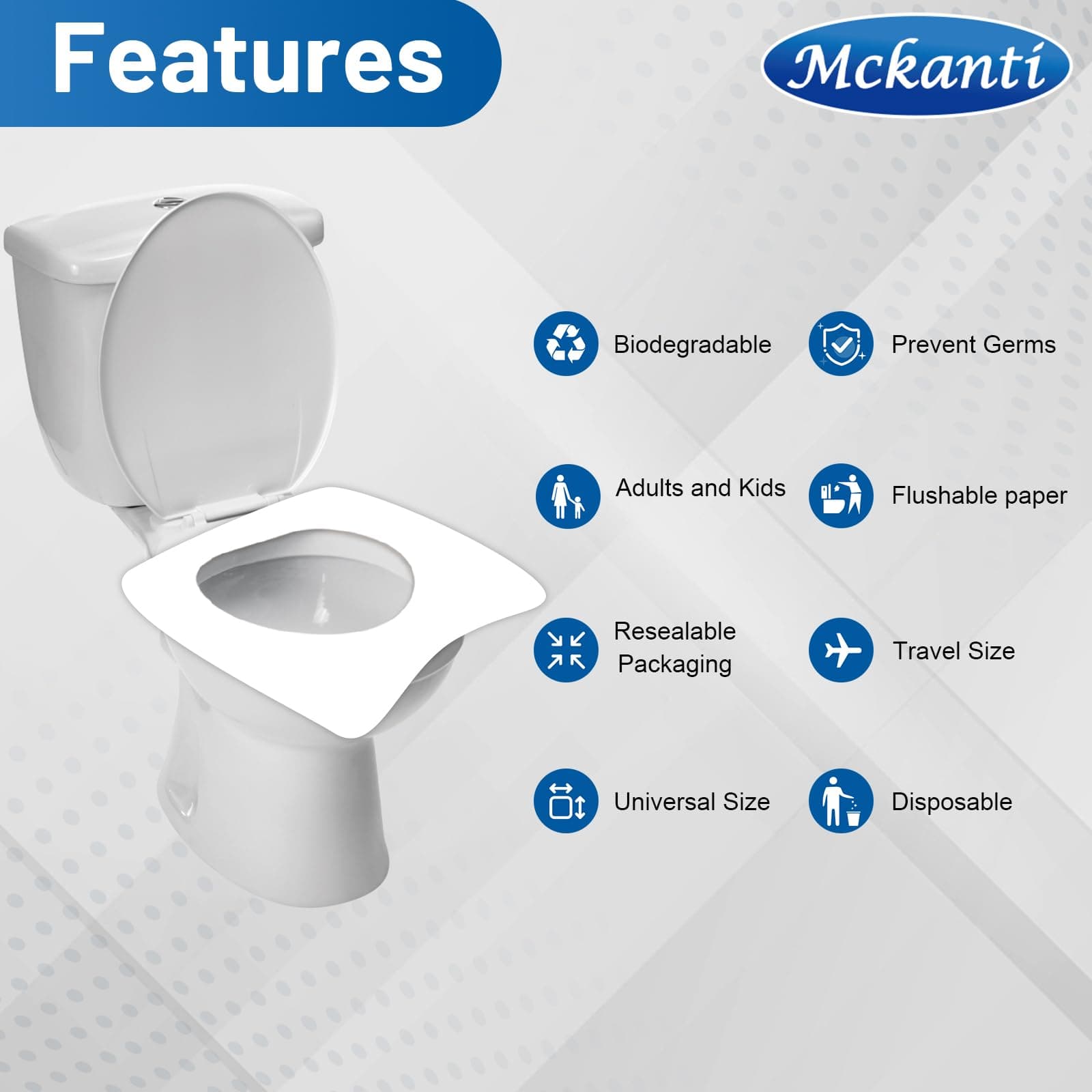 Mckanti Toilet Seat Covers Disposable 120 Pack XL | Biodegradable & Travel Essential - view 7