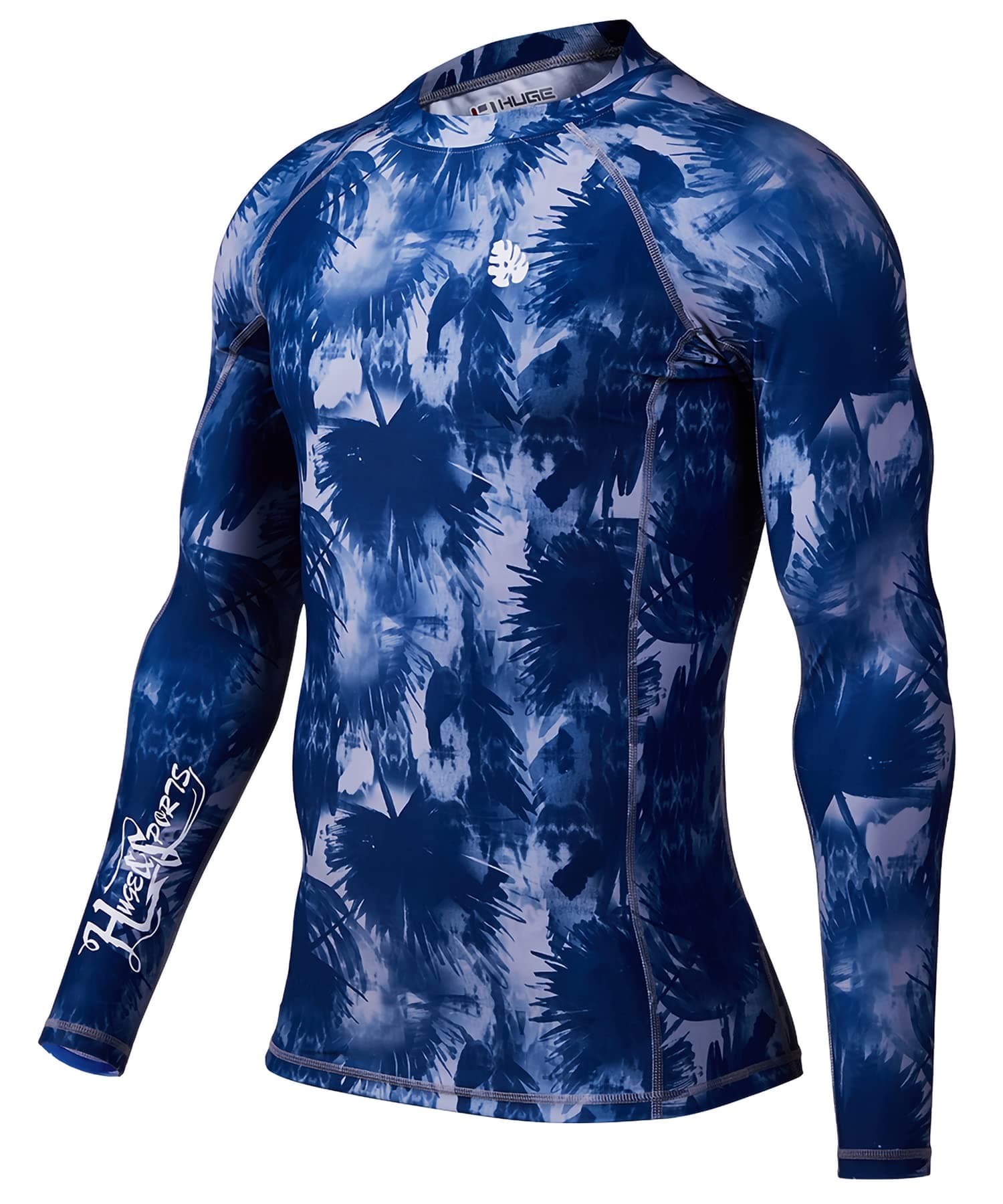 HUGE SPORTS Men's Long Sleeve Rash Guard UPF 50+ Sun Protection Swim Shirt | Water Sports Gear - main product image