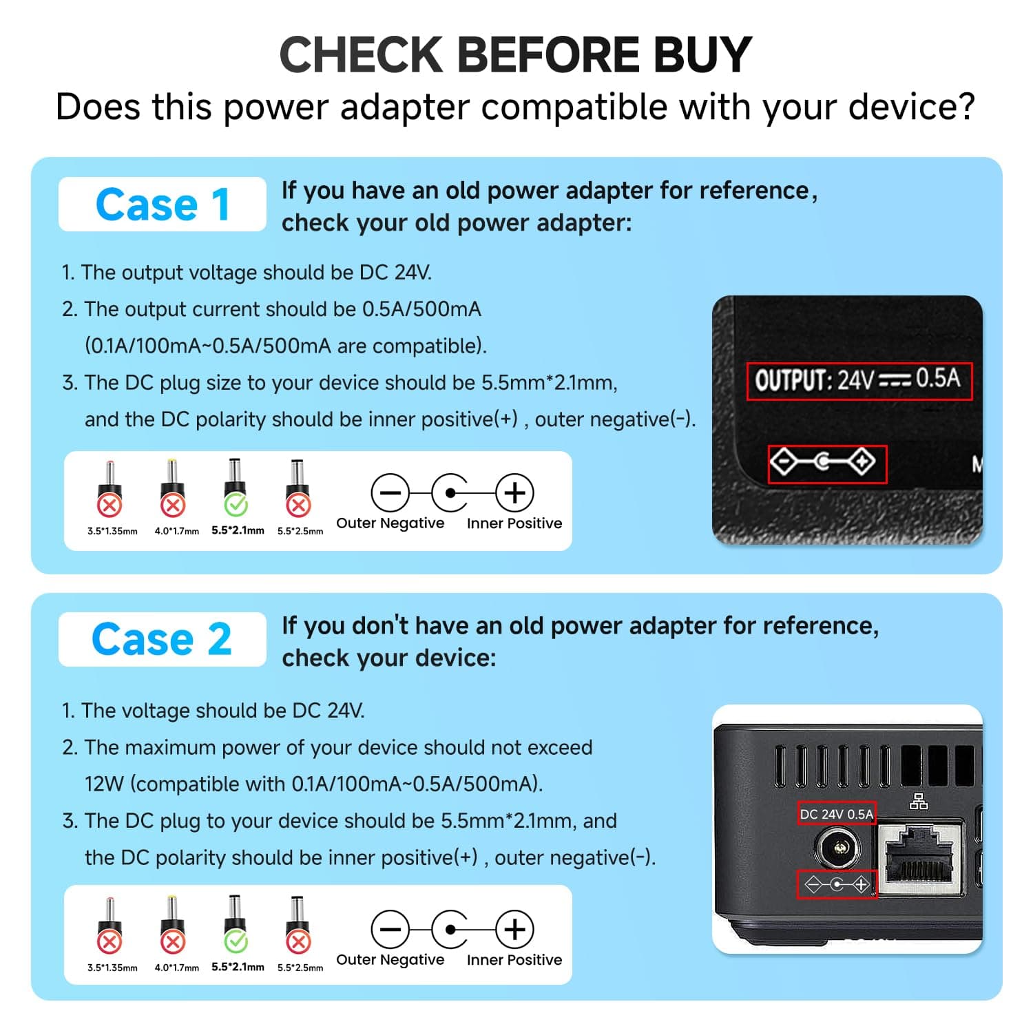 ANLINK 24V 0.5A Power Supply Adapter with 8 Tips | UL Listed for Stable 24V Devices - view 9