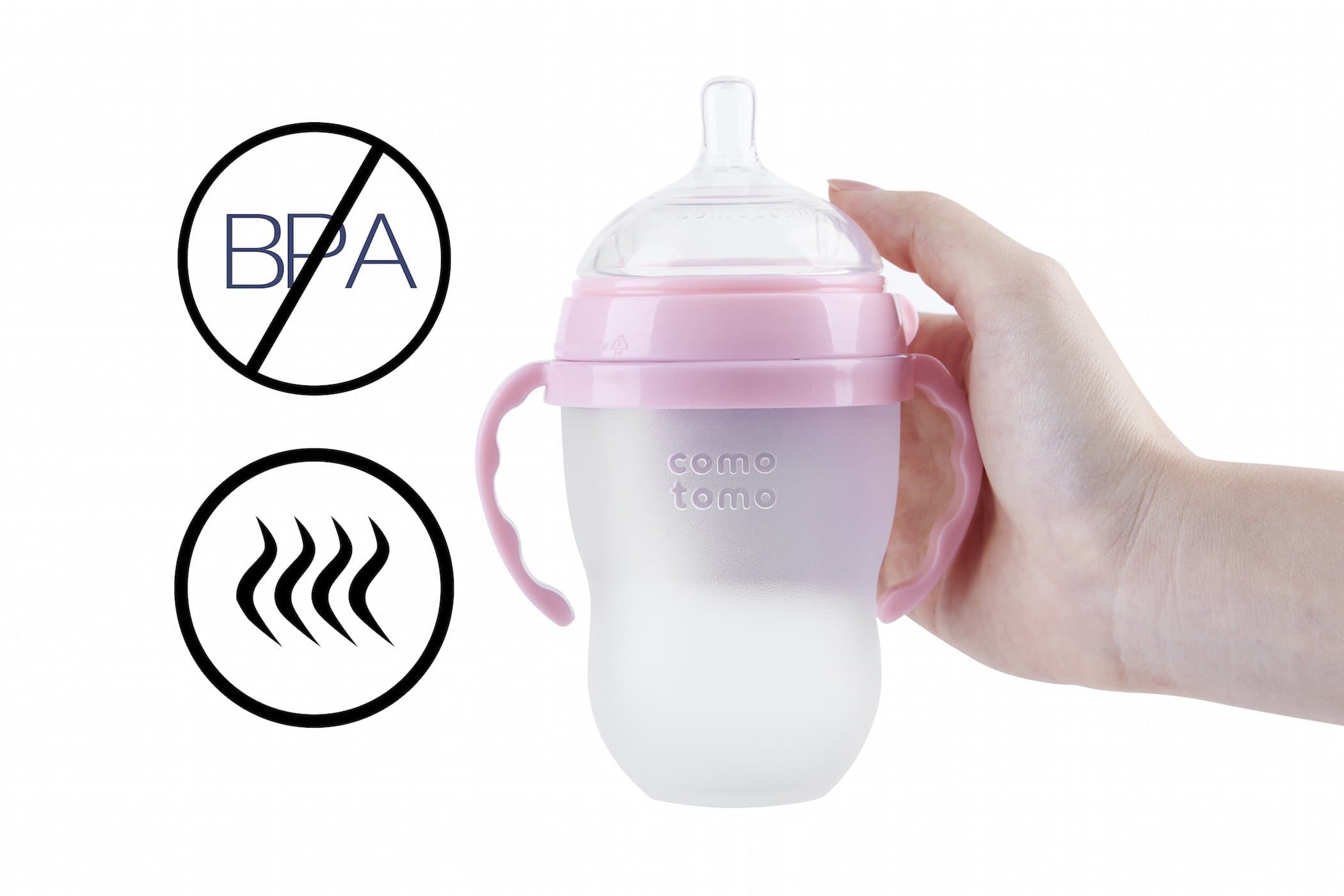 GOLOHO Baby Bottle Handle for Comotomo Bottles 8 oz & 5 oz | Soft Grip, Anti-Slip, BPA-Free, Pink - view 6