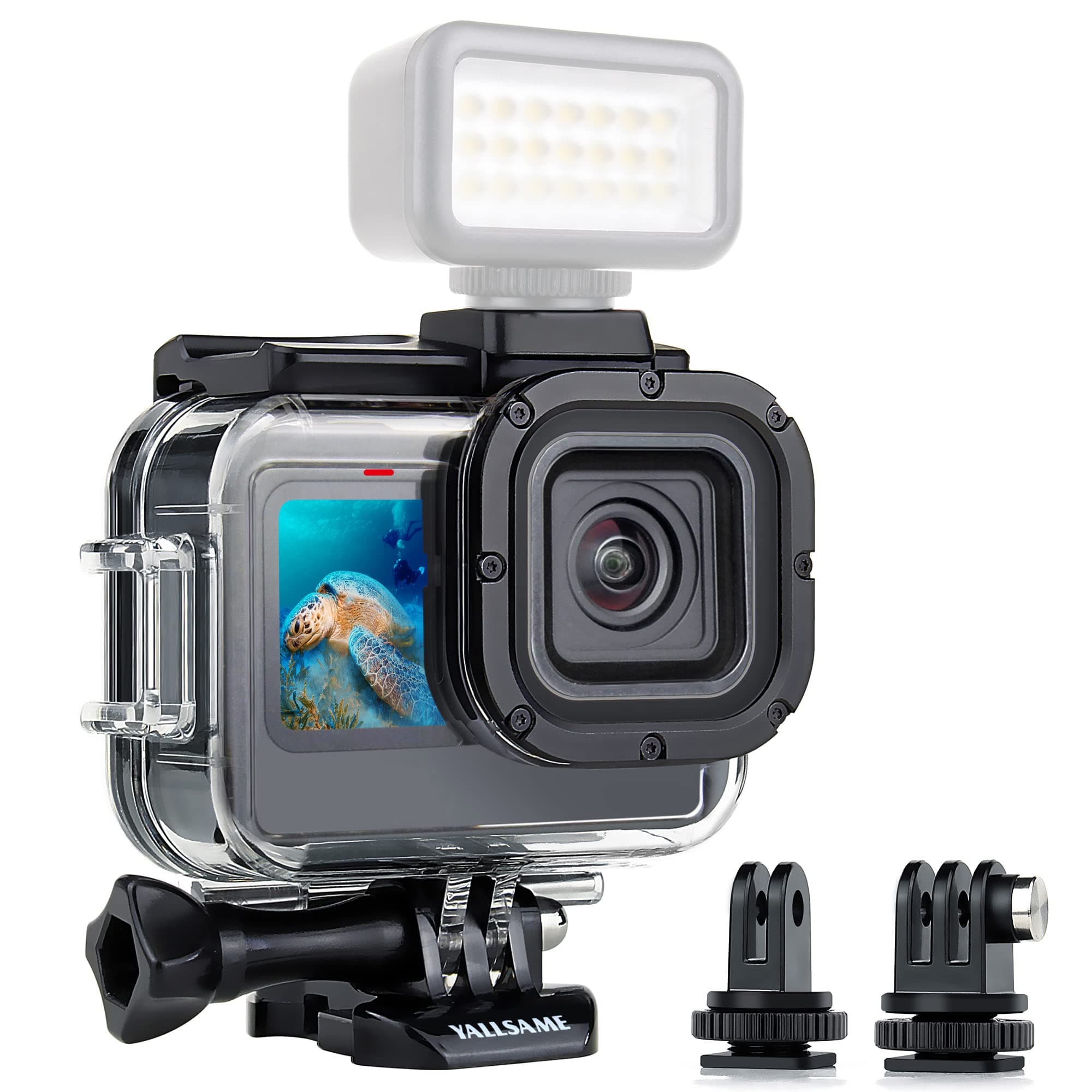 YALLSAME Waterproof Case for GoPro Hero 13 12 11 10 9 Black | 196ft Depth, Polymer Material - main product image