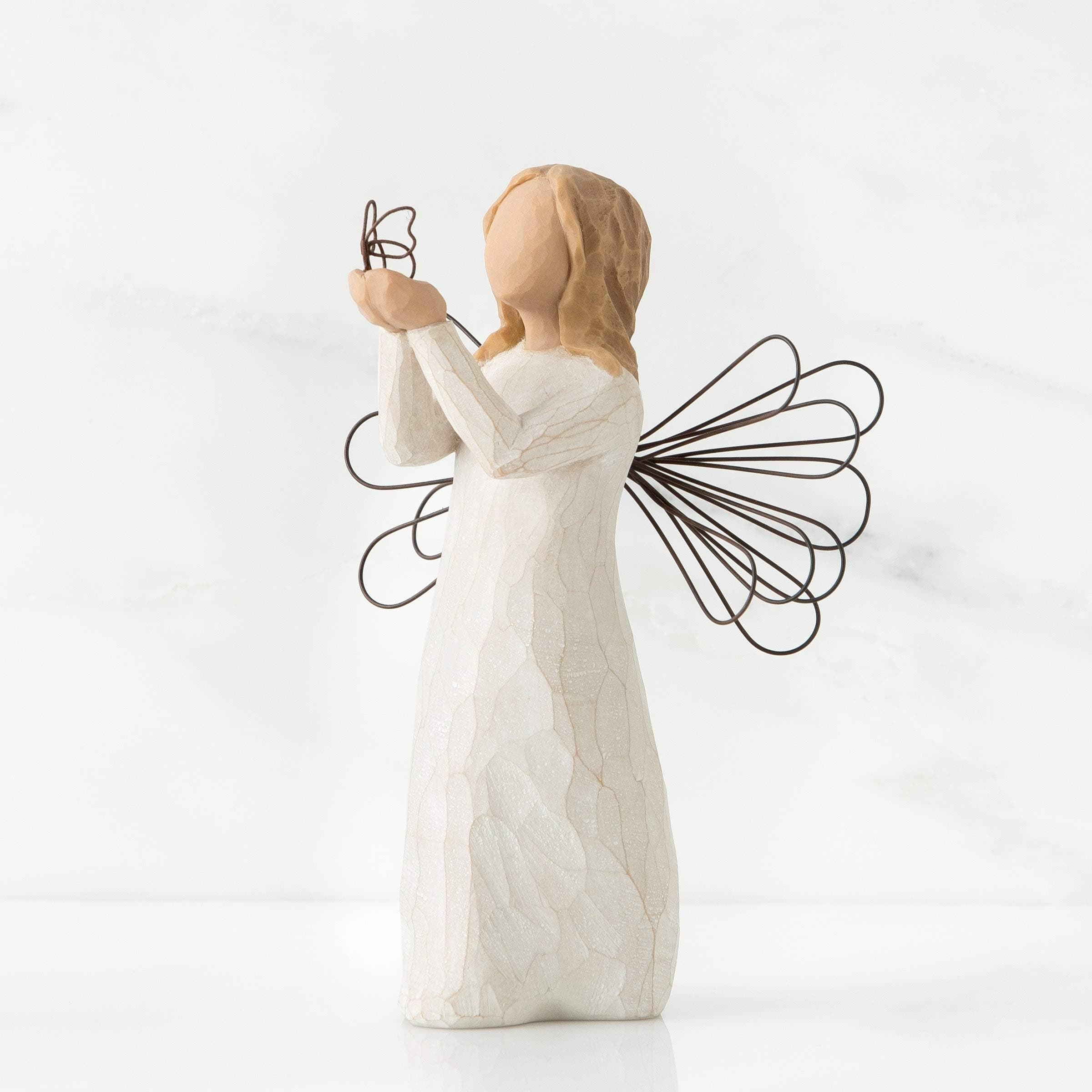 Willow Tree Angel of Freedom Sculpted Hand-Painted Figurine 5x5 in Natural, Inspirational, Hand-Carved - view 2