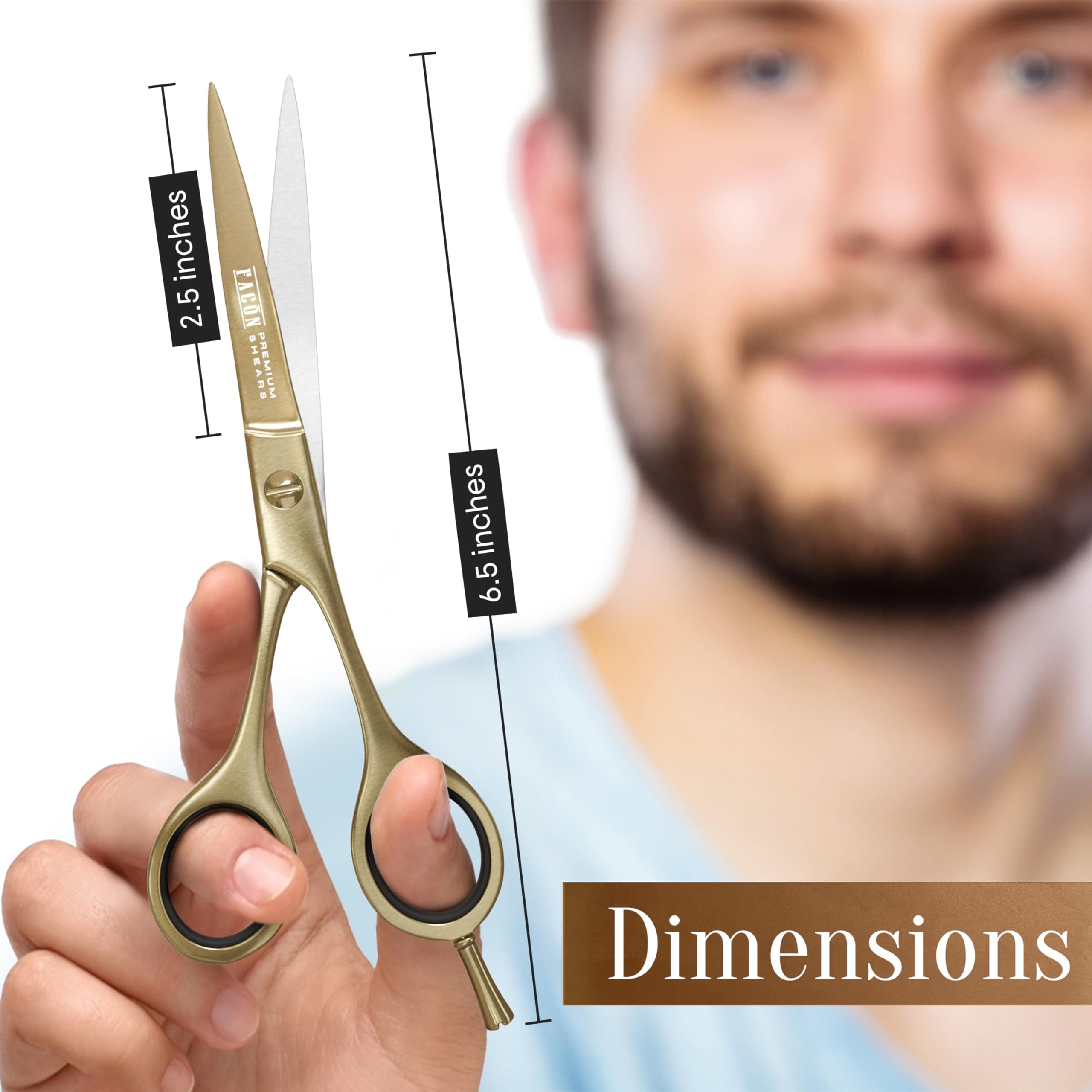 FACON Professional Hair Cutting Scissors 6.5 Inch Japanese Stainless Steel Barber Shears | Razor Edge Precision - view 7