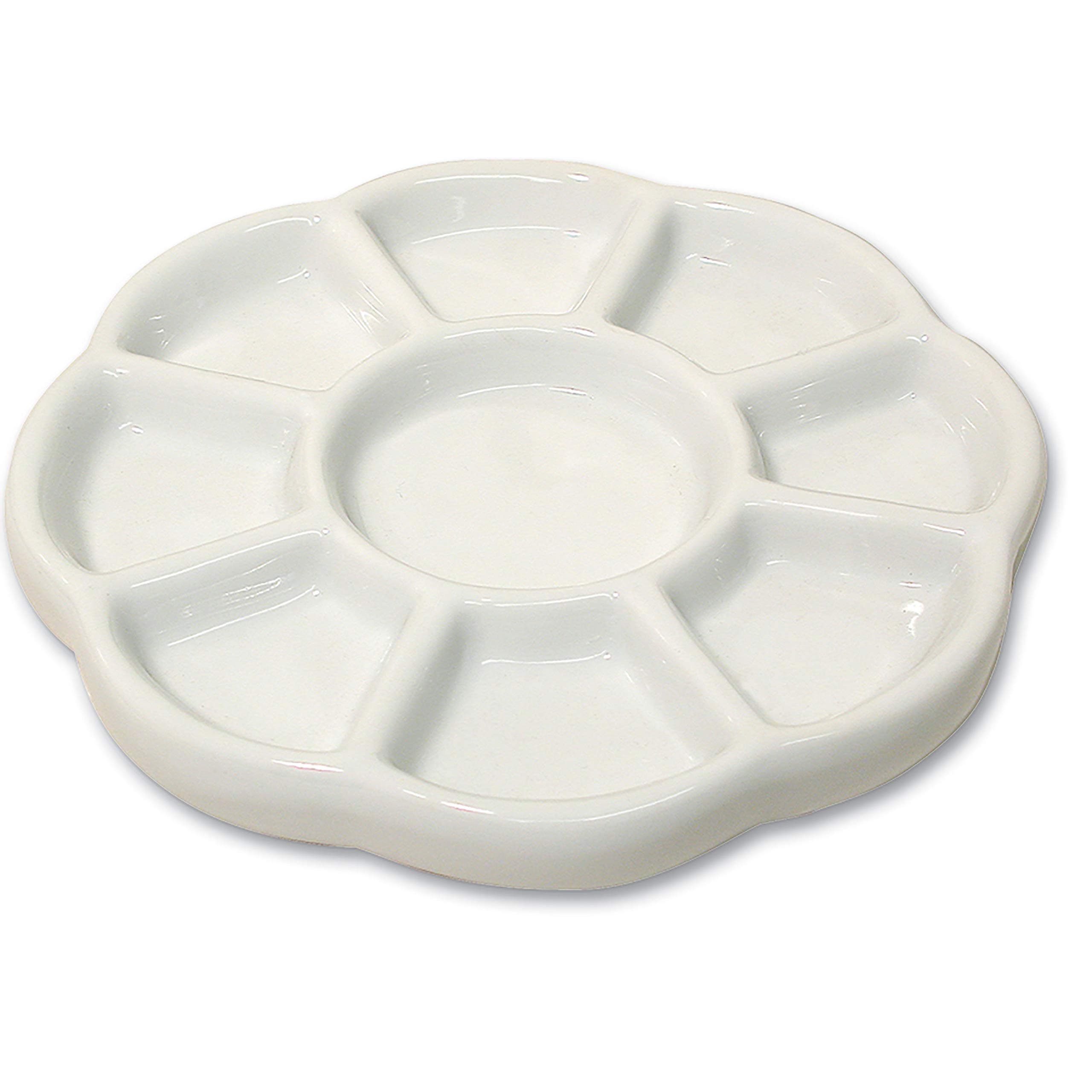 The Beadsmith Ceramic Mixing Palette, Sunflower Design, 5.5" x 5.5" x .5" | 9 Compartments for Arts & Crafts - main product image