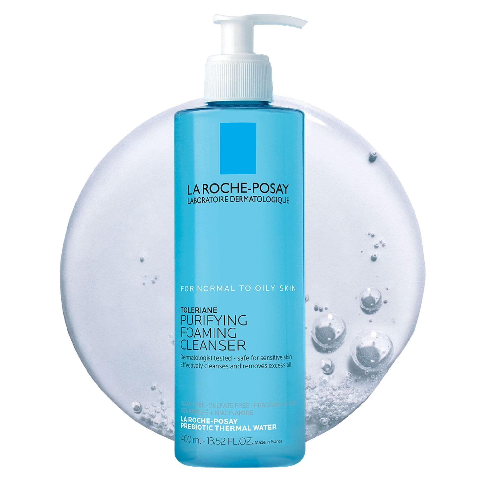 La Roche-Posay Toleriane Purifying Foaming Facial Cleanser, Oil-Free Face Wash for Sensitive Skin, 400ml - main product image