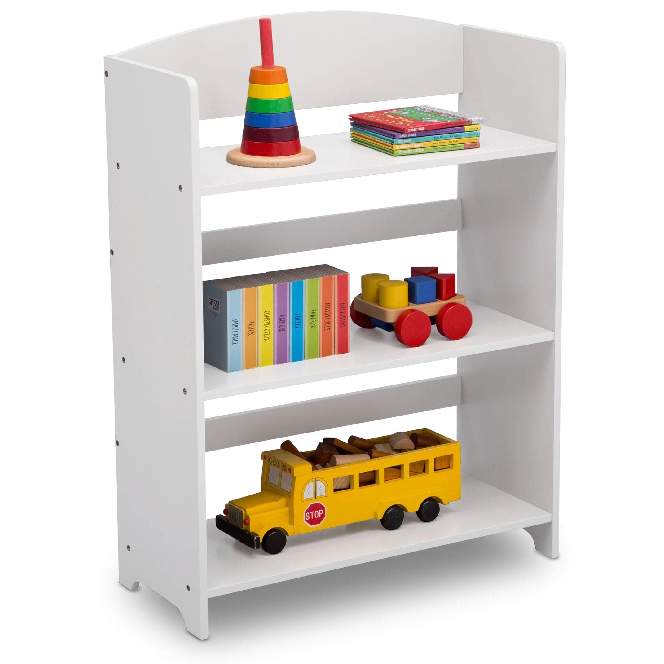 Delta Children MySize Bookshelf Bianca White | Kid-Sized, Sturdy Wood, Safe & Durable (24.63in W x 10.5in D x 33in H)