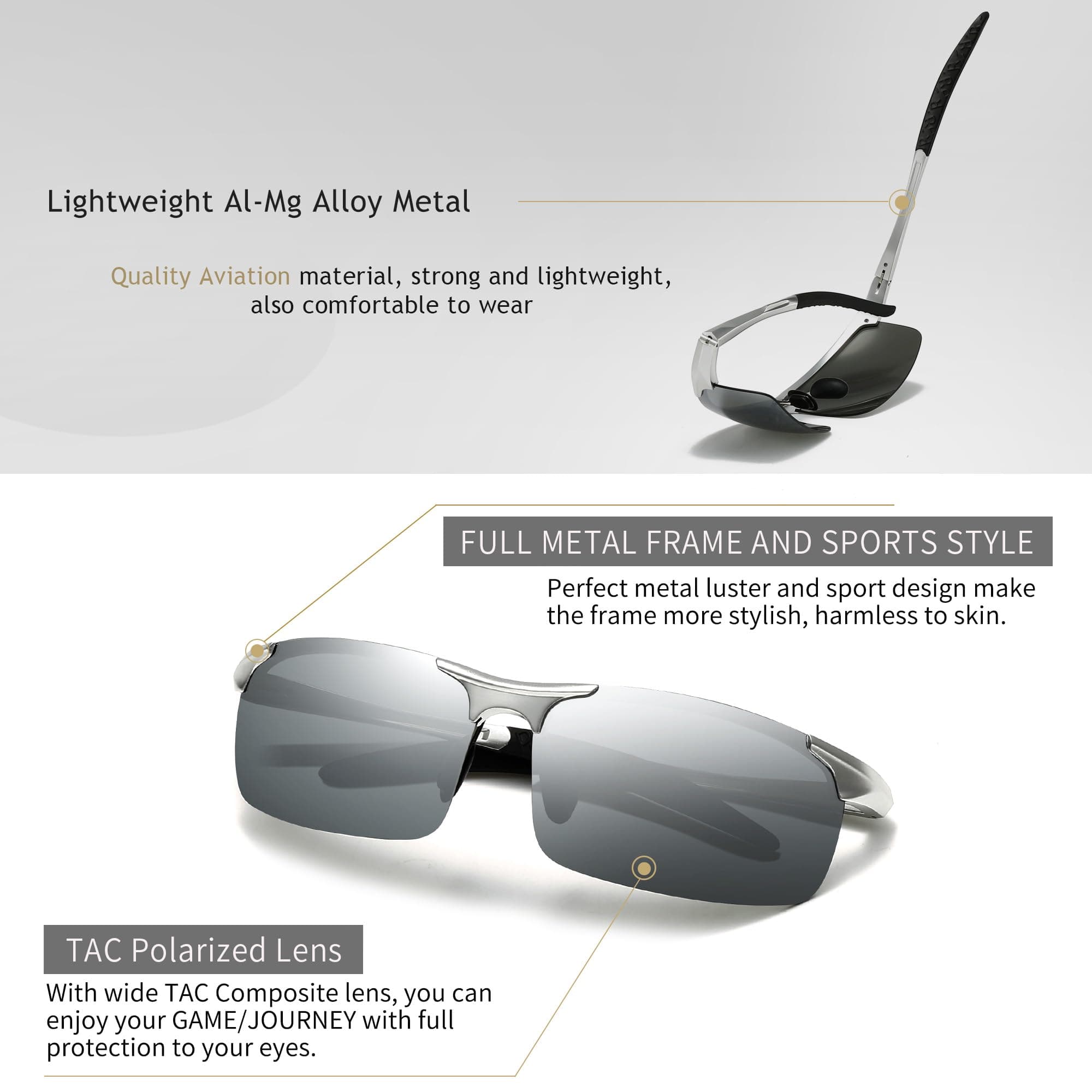SUNGAIT Men's HD Polarized Sunglasses for Driving Cycling Running UV400 UV Protection - view 4