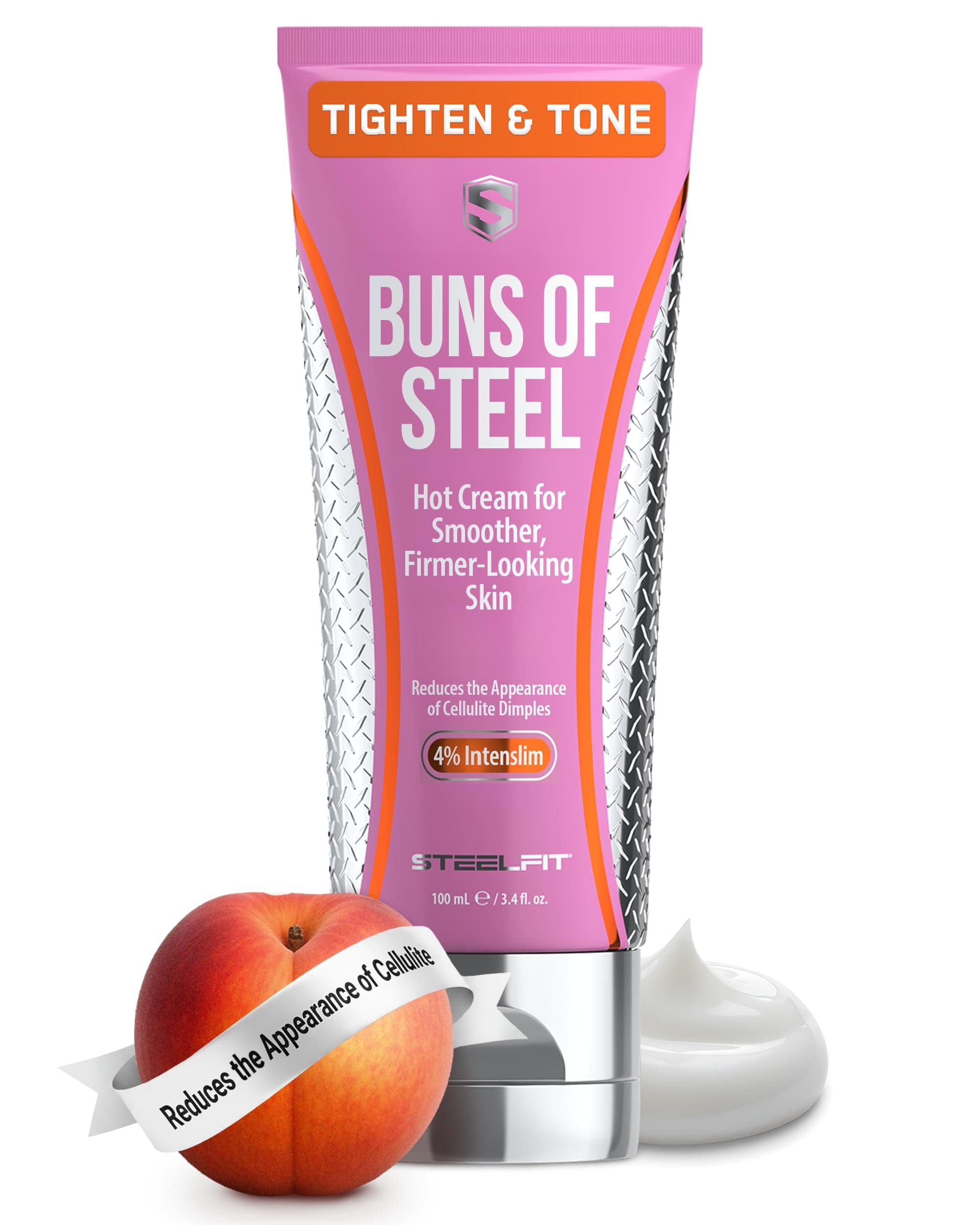SteelFit Buns of Steel Maximum Toning Cream 8 Fl Oz | Supports Cellulite & Stretch Marks — 3.4 Fl Oz
