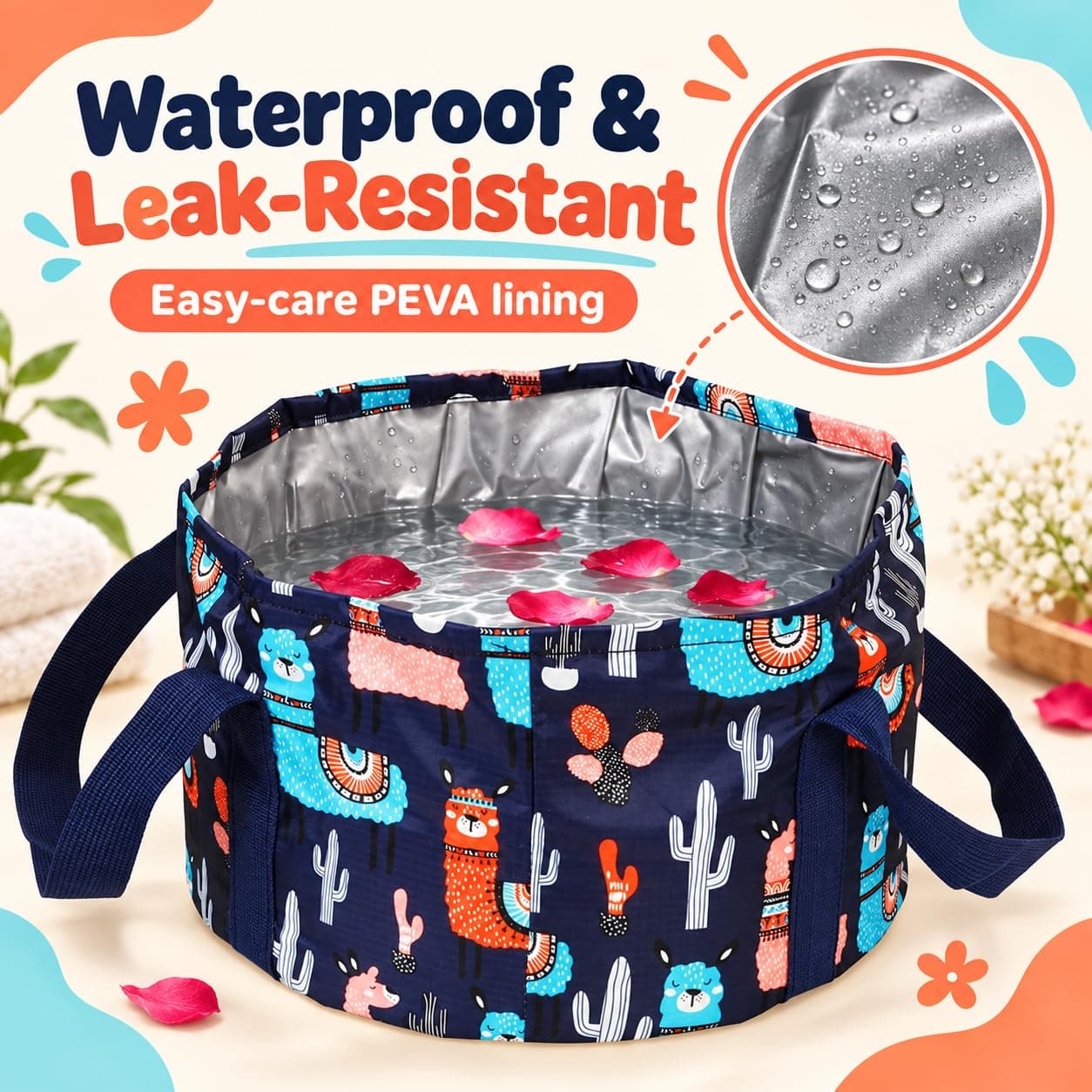 Saiveina Collapsible Foot Bath Basin for Soaking Feet | Portable & Space-Saving Design - view 2