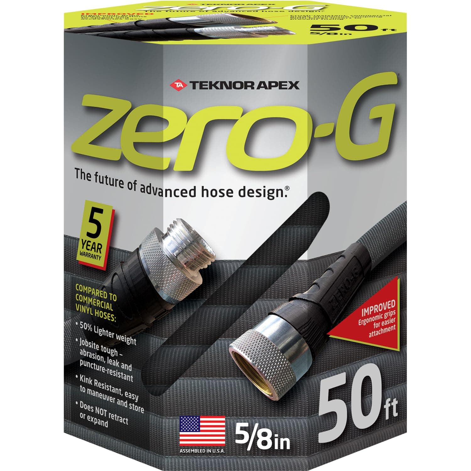 zero-G 5/8" x 50ft Garden Hose | Lightweight Kink-Free Vinyl Water Hose for Lawn & Garden - main product image