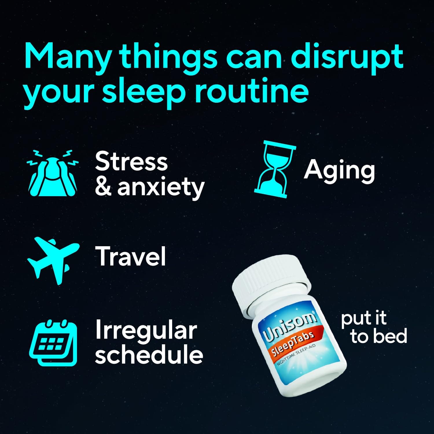 Unisom SleepTabs Nighttime Sleep Aid Tablets for Adults, 48-Count | Non-Habit-Forming Sleep Support - view 5
