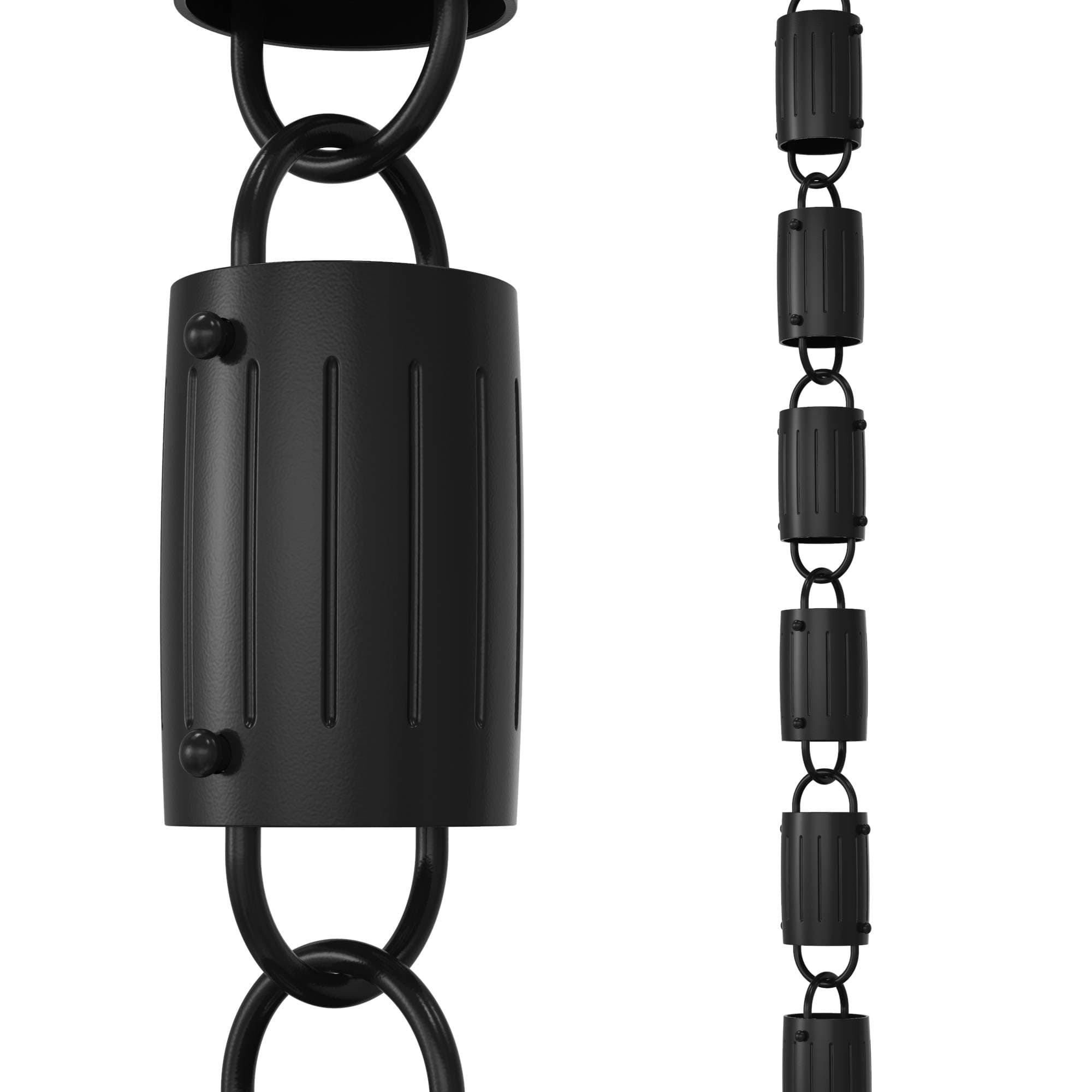 Rain Chains Direct Channel Link Rain Chain Extension 3 Feet Durable Aluminum Black Powder Coating | Custom Length for Gutters - main product image