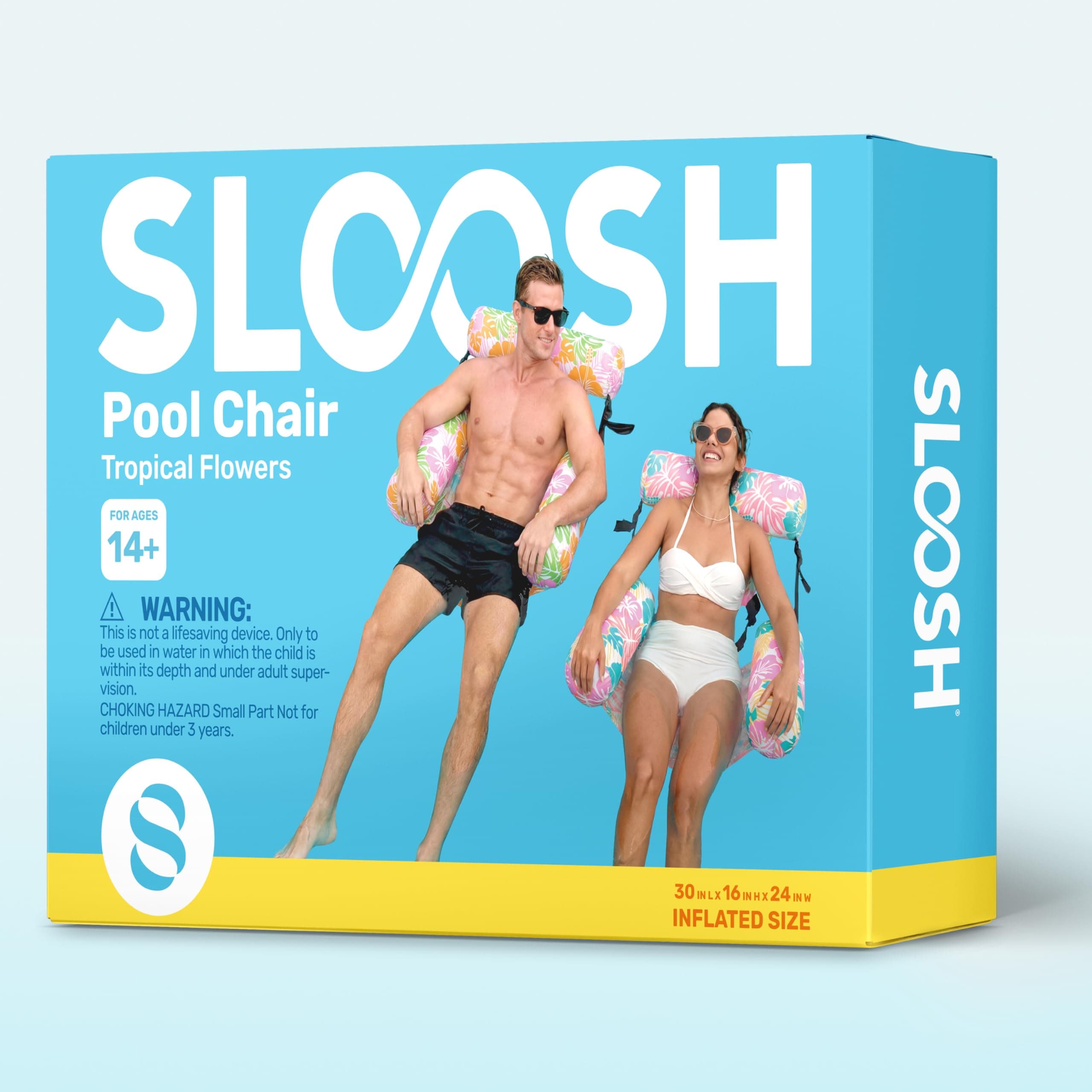 Sloosh Inflatable Pool Floats Lounge Chairs 2-Pack | 113 kg (250 lb) Weight Capacity - view 8