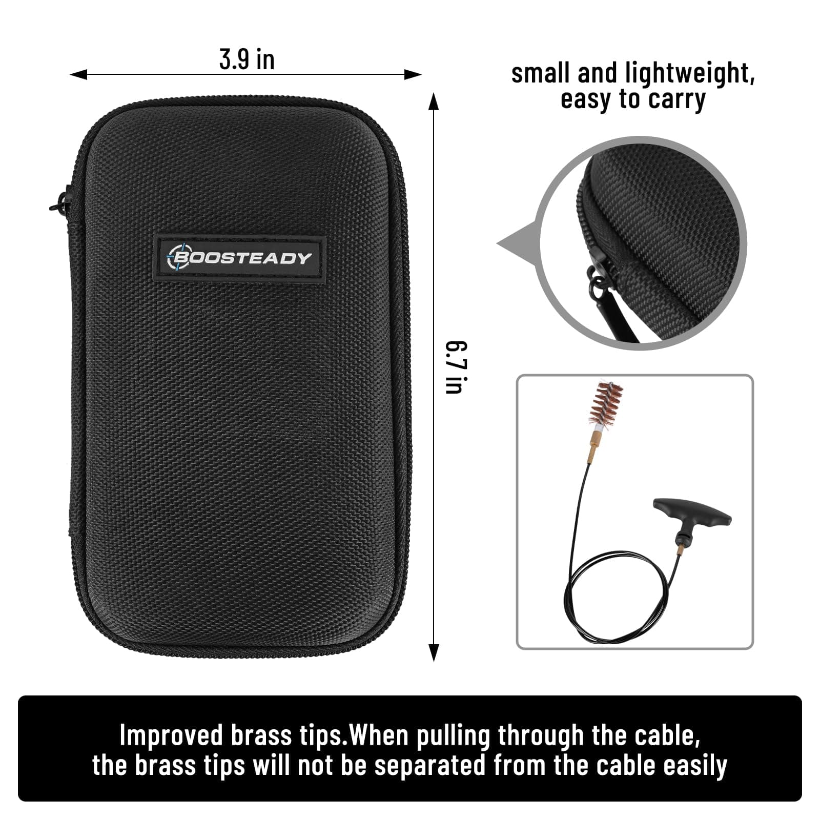 BOOSTEADY Gun Cleaning Kit .17 .22/.223/5.56MM .243 .280 .30 .357/9MM .40 .45 12GA | Multi-Caliber Bore Brushes & Coated Cables - view 6