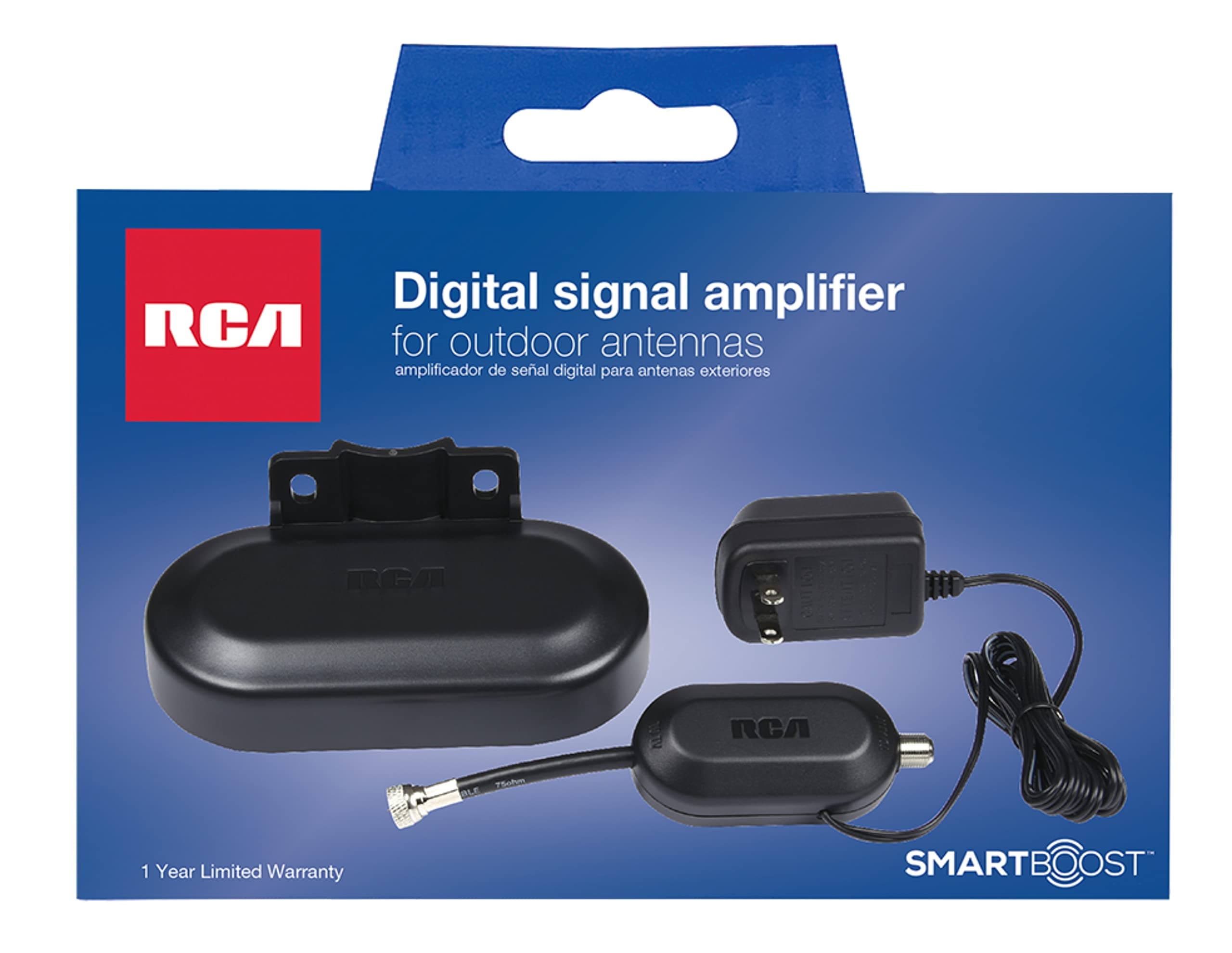 RCA Digital Signal Amplifier for Outdoor Antennas | Low Noise UHF/VHF Amplification Support - view 4