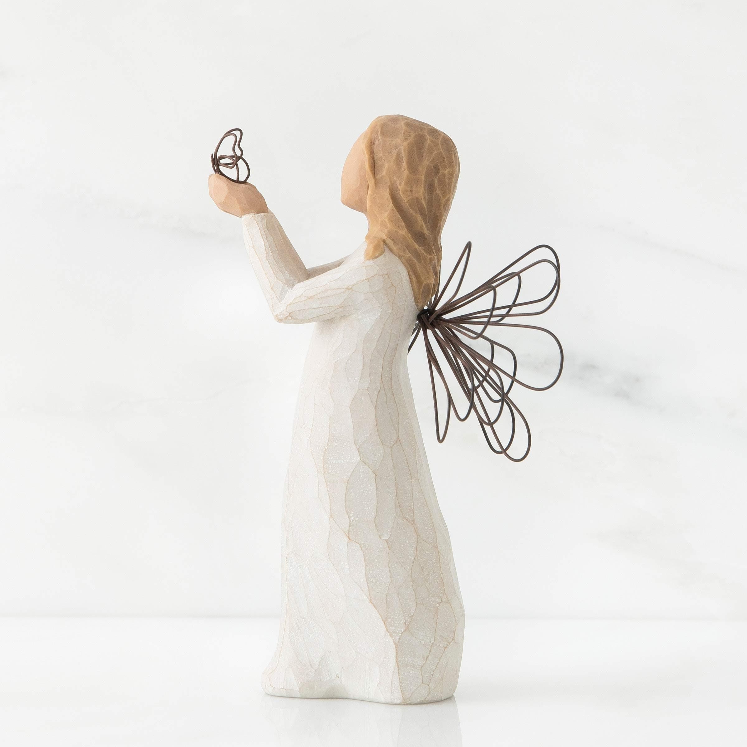 Willow Tree Angel of Freedom Sculpted Hand-Painted Figurine 5x5 in Natural, Inspirational, Hand-Carved - view 3