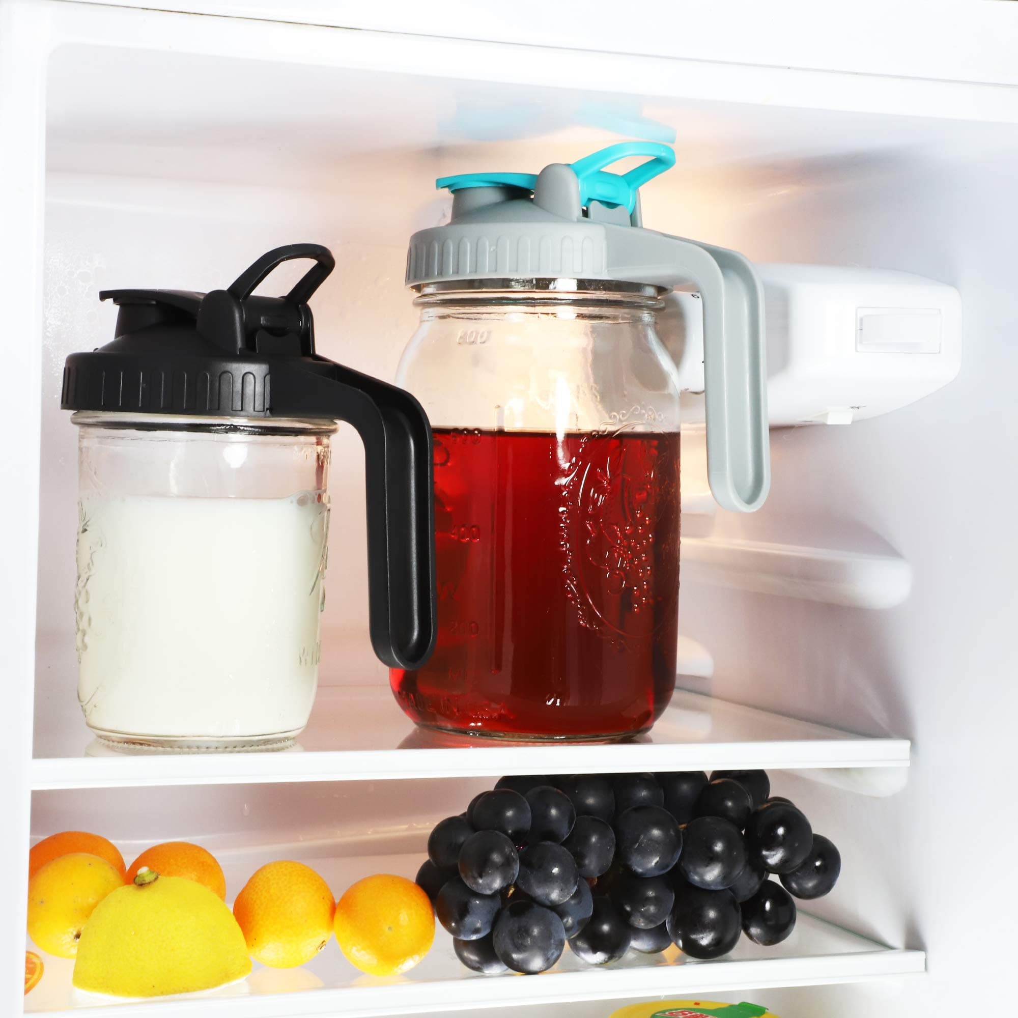 GMSWEET Mason Jar Pitcher 32 Oz Wide Mouth with Handle & Pour Spout | Leakproof Glass Jug for Cold Brew & Lemonade - view 3