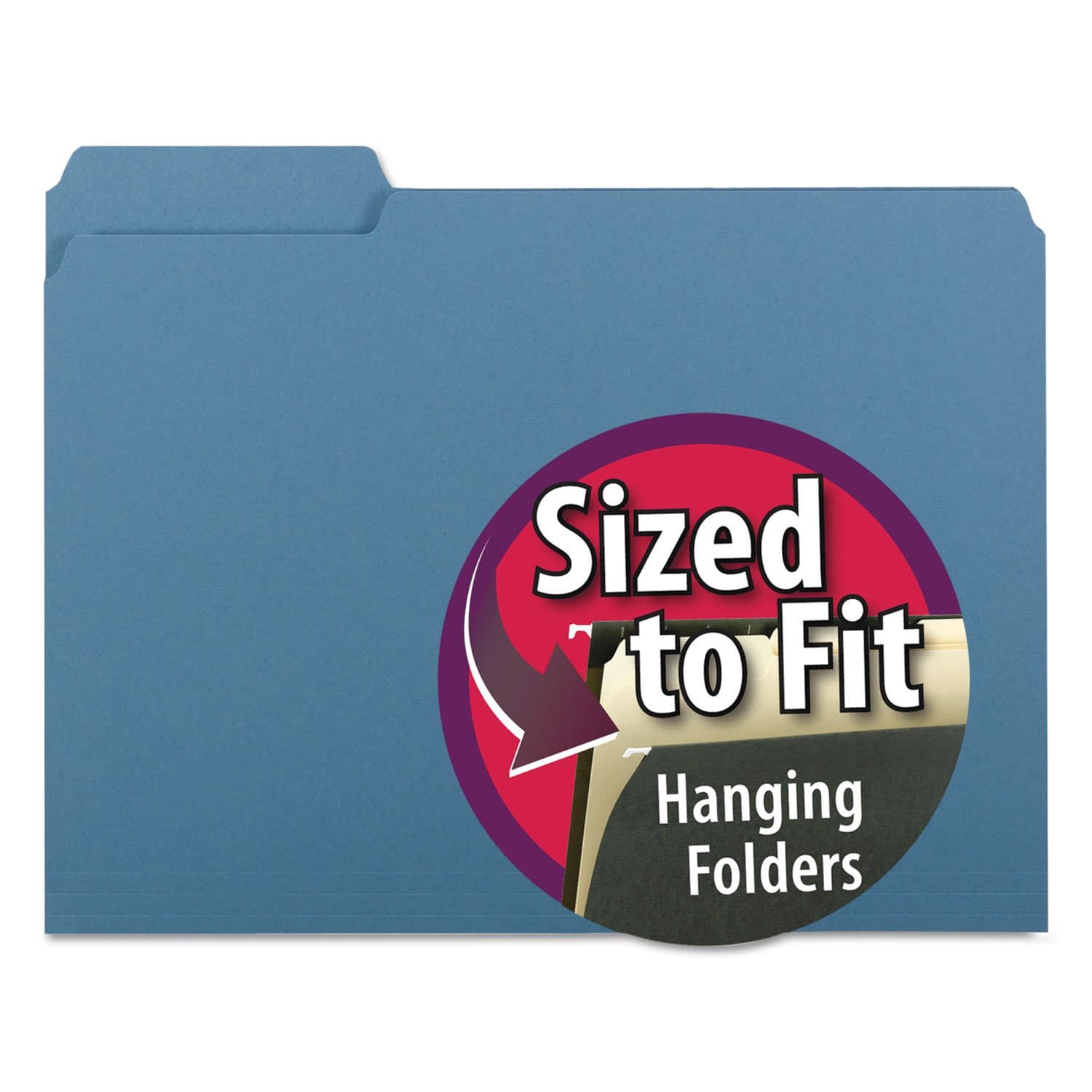 SMEAD File Folder, 1/3-Cut Tab, Letter Size, Blue, 100 Pack | Durable, Expandable, USA-Made - main product image