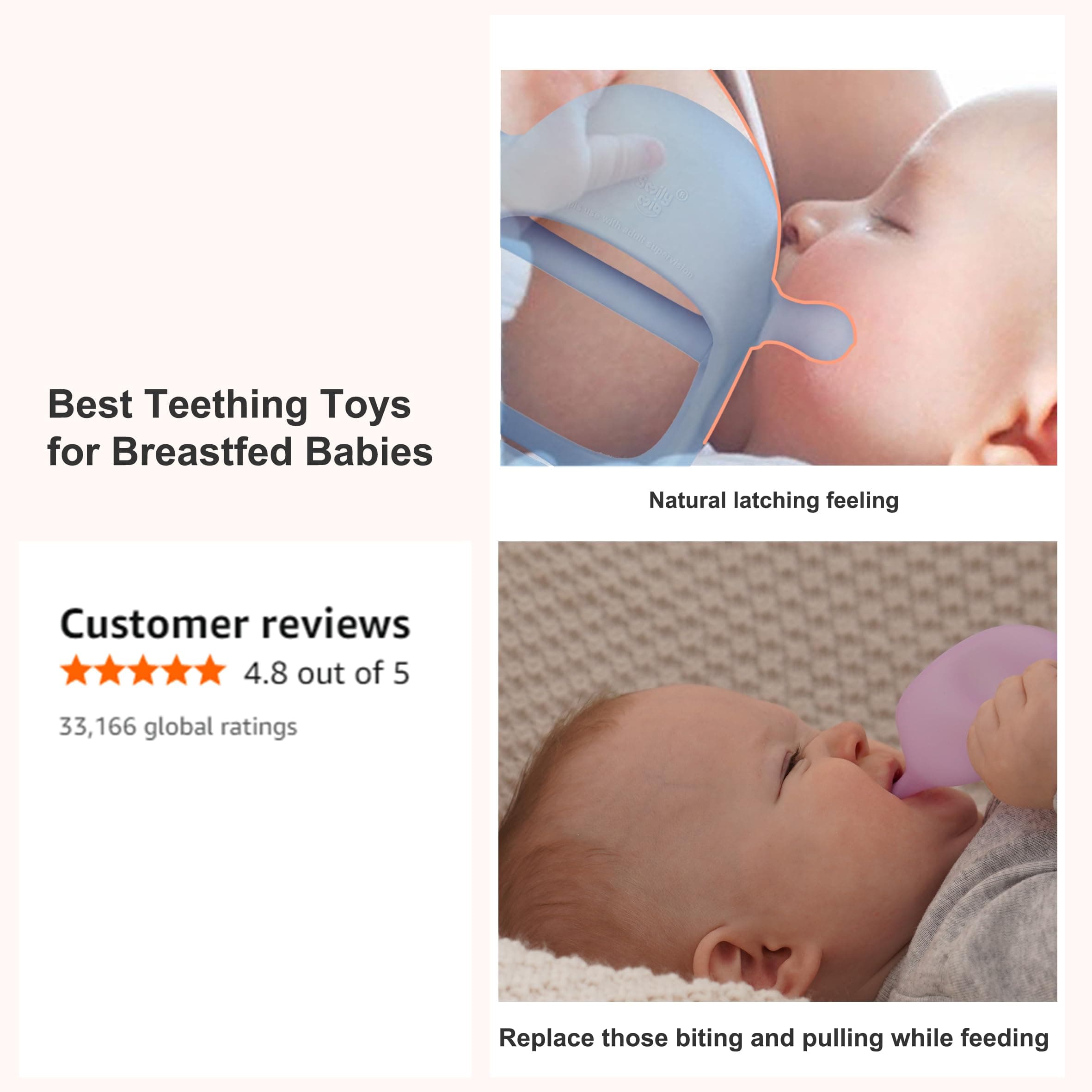 Smily Mia Baby Teething Toys for 0-6Months | Penguin Teether | Hand Teether | Teething Mittens | Light Blue - view 4