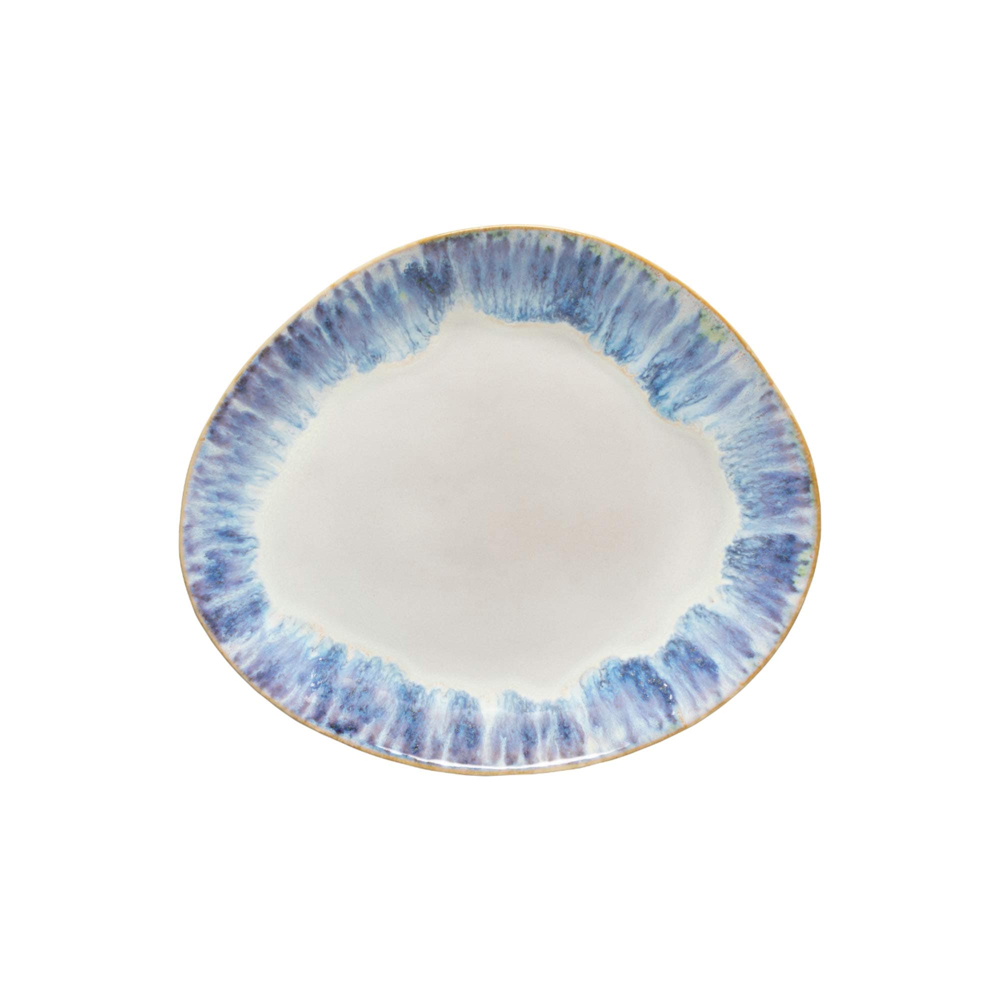 Costa Nova Ceramic Stoneware 11'' Oval Dinner Plate - Brisa Collection, Ria Blue | Microwave & Dishwasher Safe Tableware - main product image