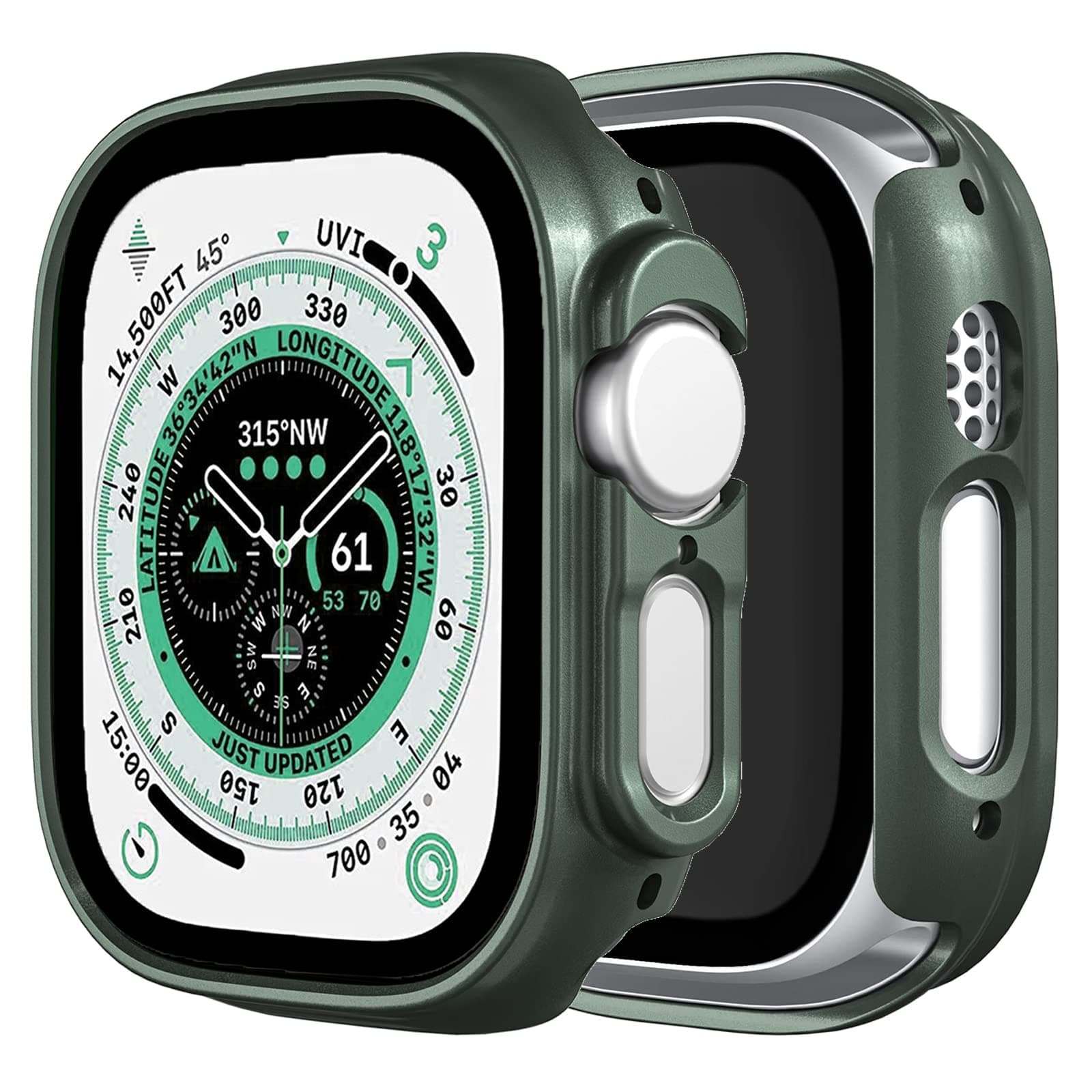 Miimall Apple Watch 49mm Ultra Case | Slim Hard PC Bumper for Ultra 2/3, Green - main product image