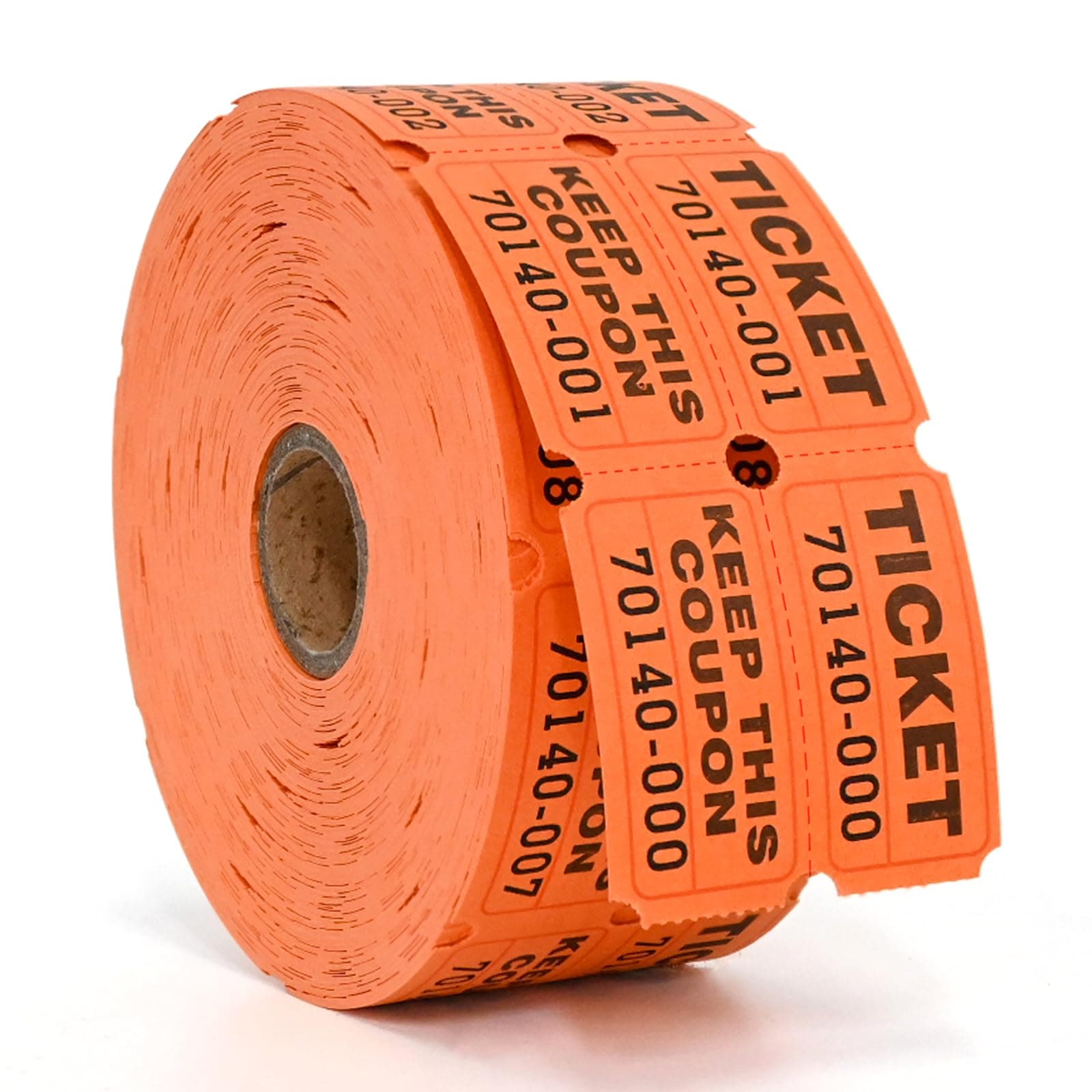 L LIKED Raffle Tickets Double Rolls 1000 Pairs Orange | Easy Separation & Clear Numbering for Events