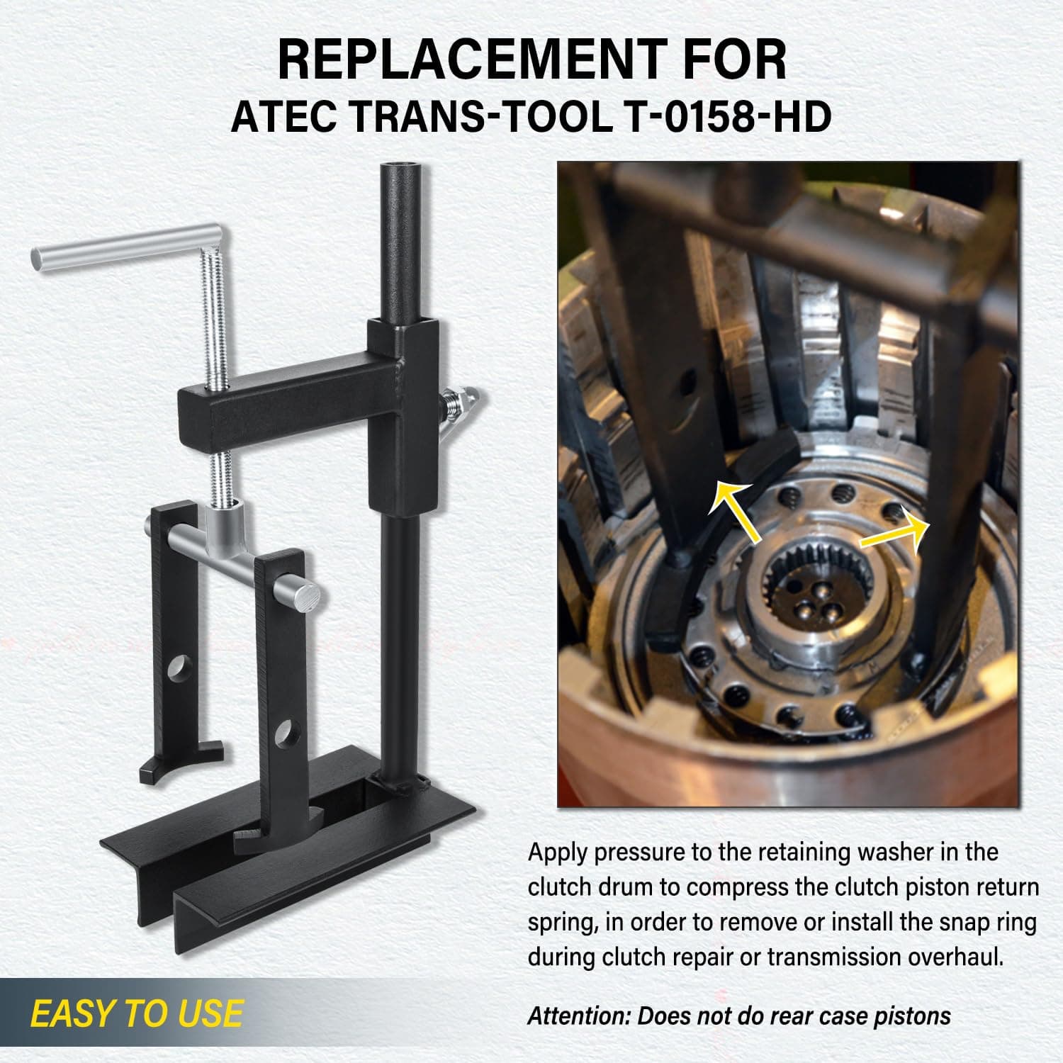 Bonbo T-0158 Universal Clutch Drum Spring Compressor Heavy Duty Steel | Adjustable Deep Drum Tool - view 4