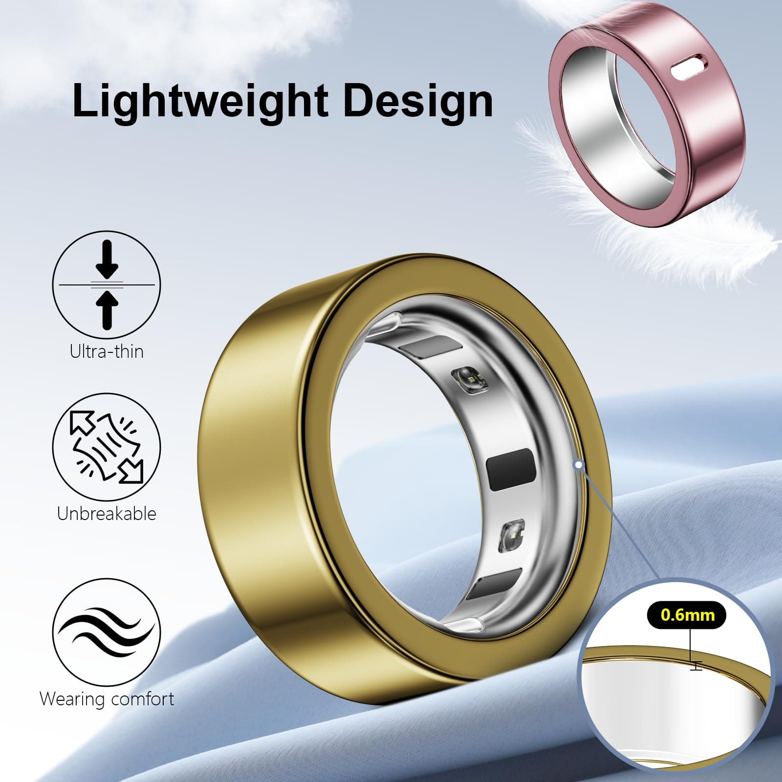 Hexasider Ring Cover Size 11 | Ultra-Thin TPU Protector Compatible with Oura Ring 4/3 - view 5
