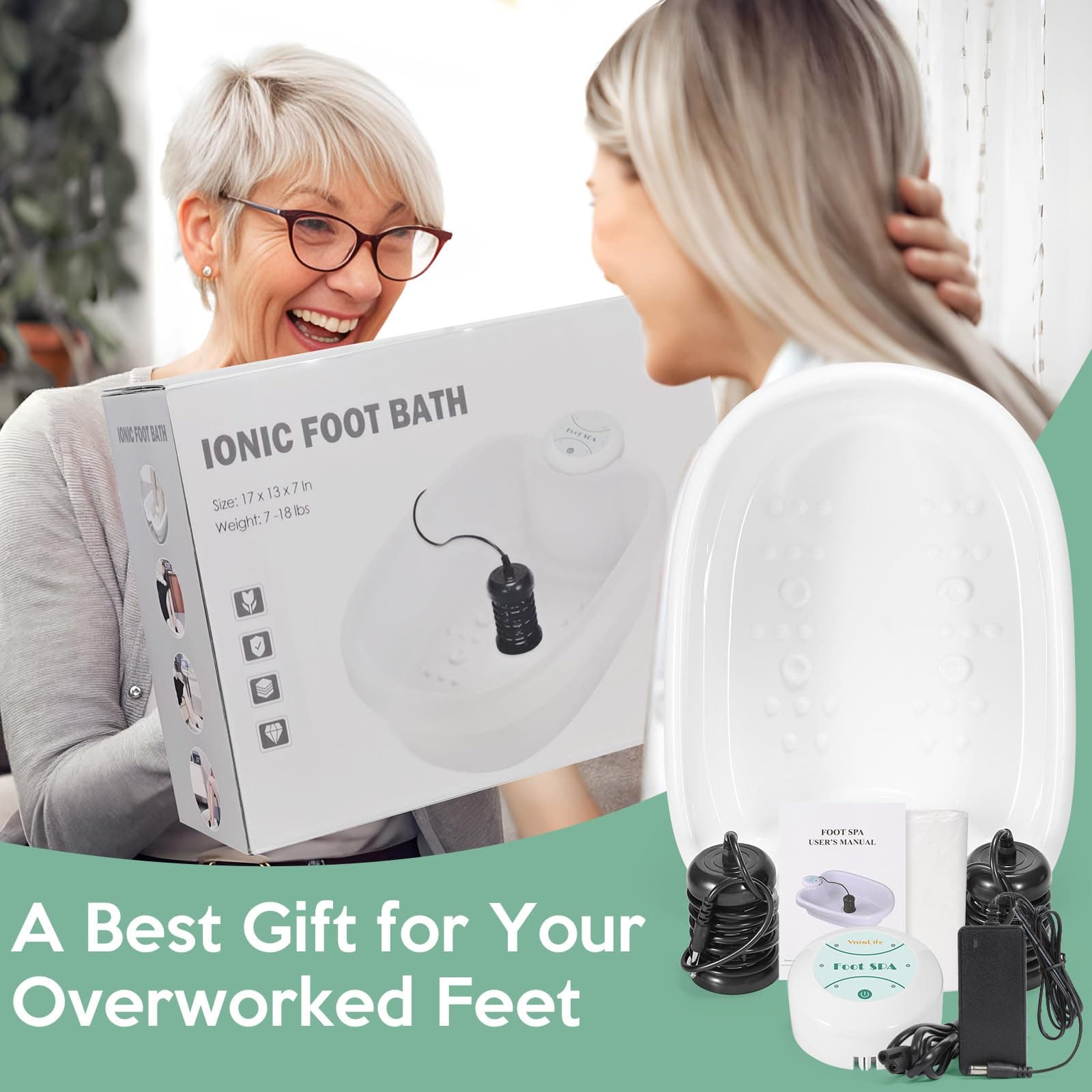 VnioLife Ionic Foot Bath Detox Machine with 3 Ionic Arrays | Home Foot Spa for Detox & Relaxation - view 8