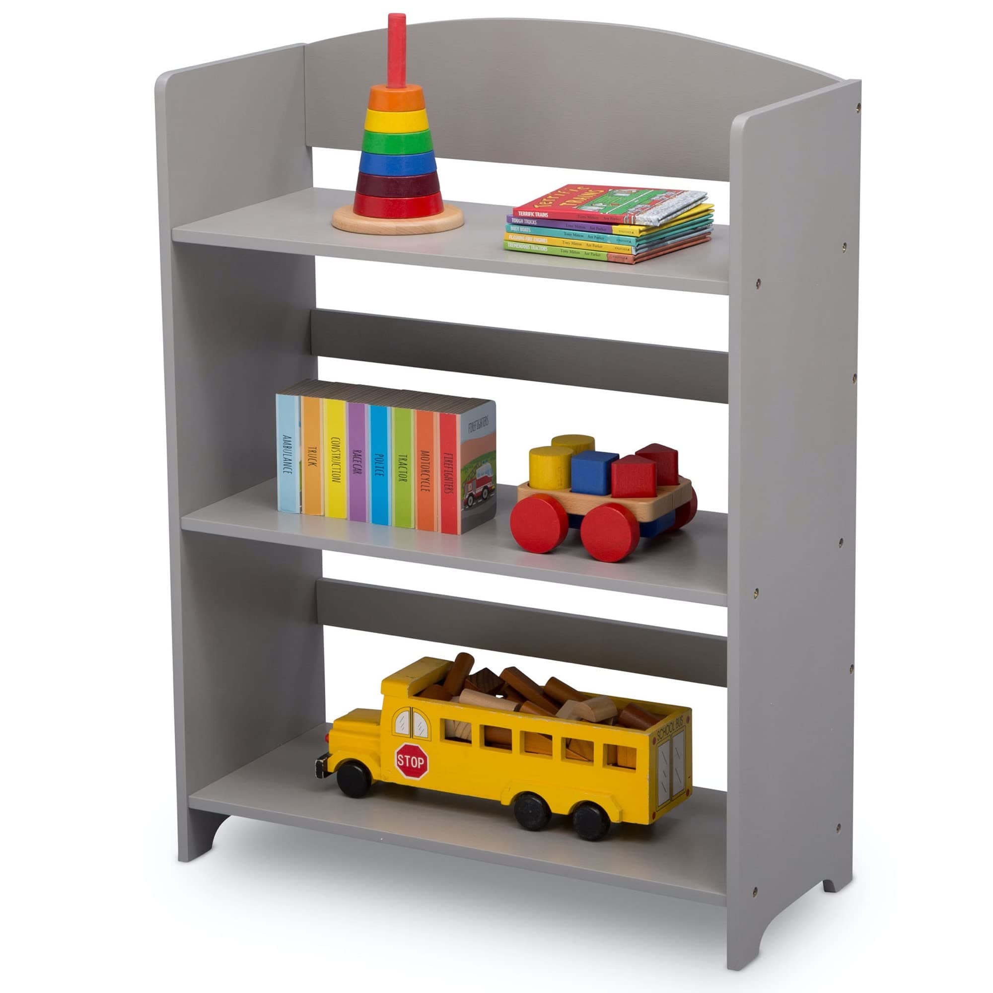 Delta Children MySize Bookshelf - Greenguard Gold Certified, Grey | Kid-Sized, Sturdy Wood Bookcase for Kids - view 3