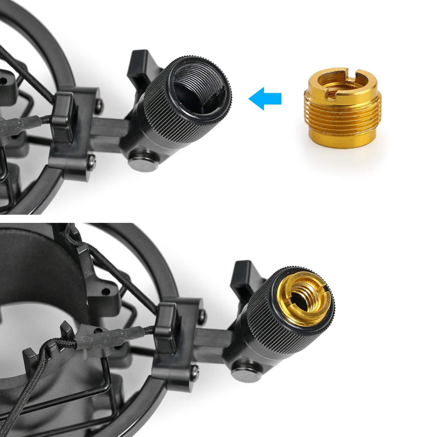 SUNMON Shock Mount for Microphones 1.9"-2.0" | Vibration Noise Reduction for Audio Technica AT2020 - view 4