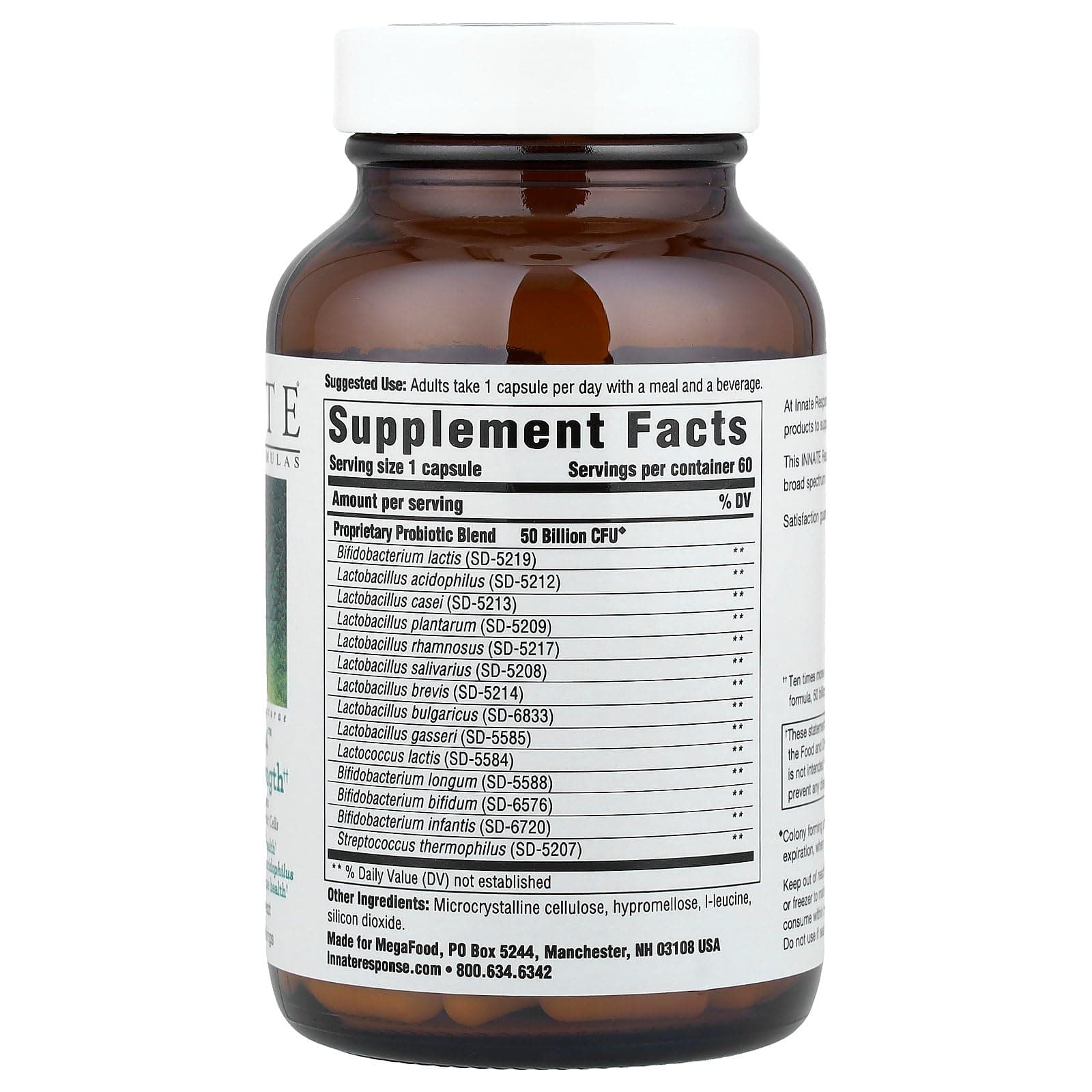 Innate Response Formulas Flora 50-14 Probiotic 60 Count | Clinical Strength Digestive & Immune Support - view 2