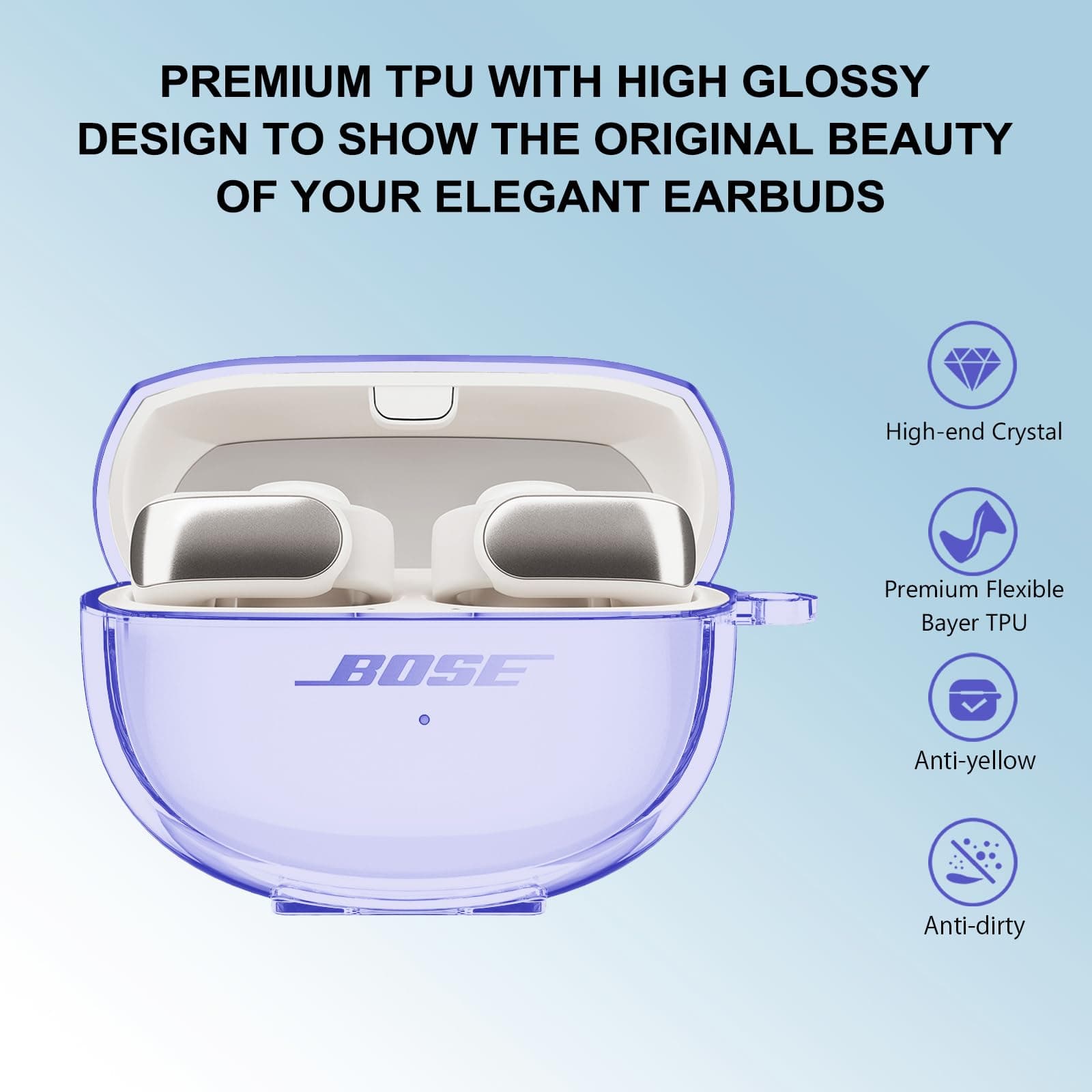 Aircawin for Bose Ultra Open Earbuds Case Clear | Lightweight, Shockproof & Durable (40g) - view 3