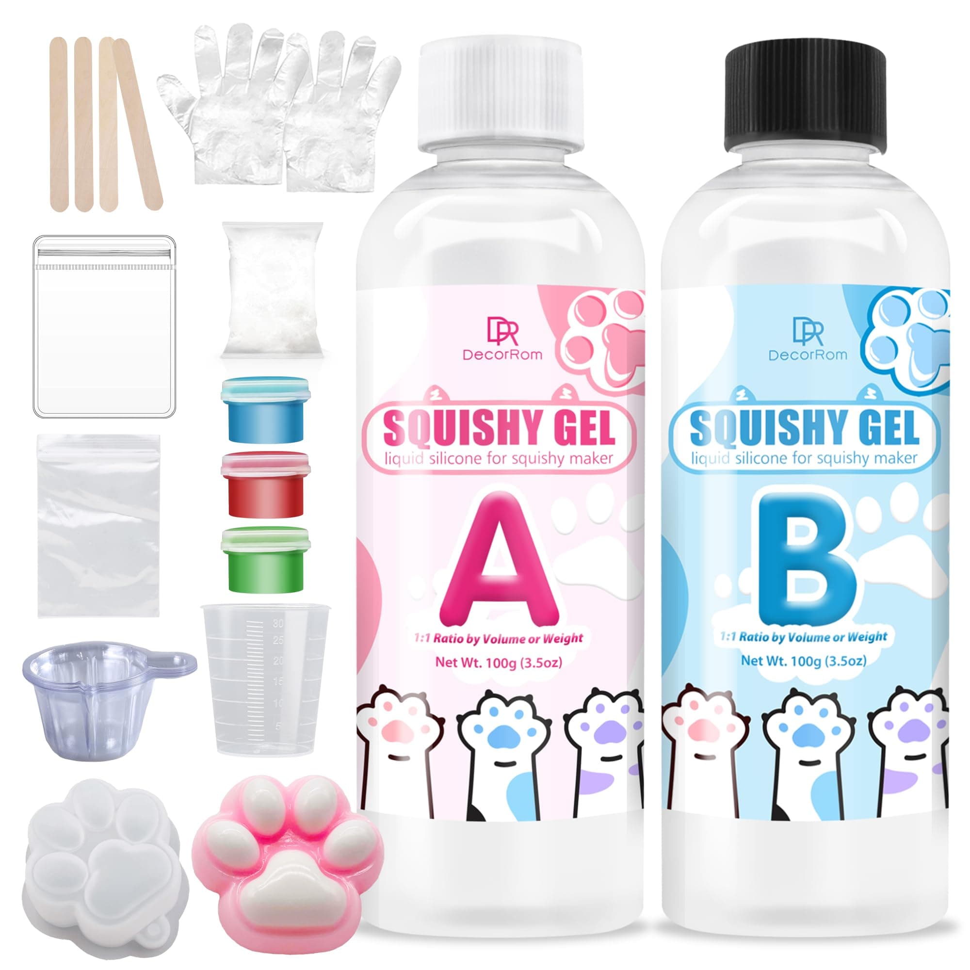 DecorRom Gel for Taba Squishy Kit 7oz Liquid Silicone | Ultra-Soft Fast Cure for Stress Relief (70-120 chars) - main product image