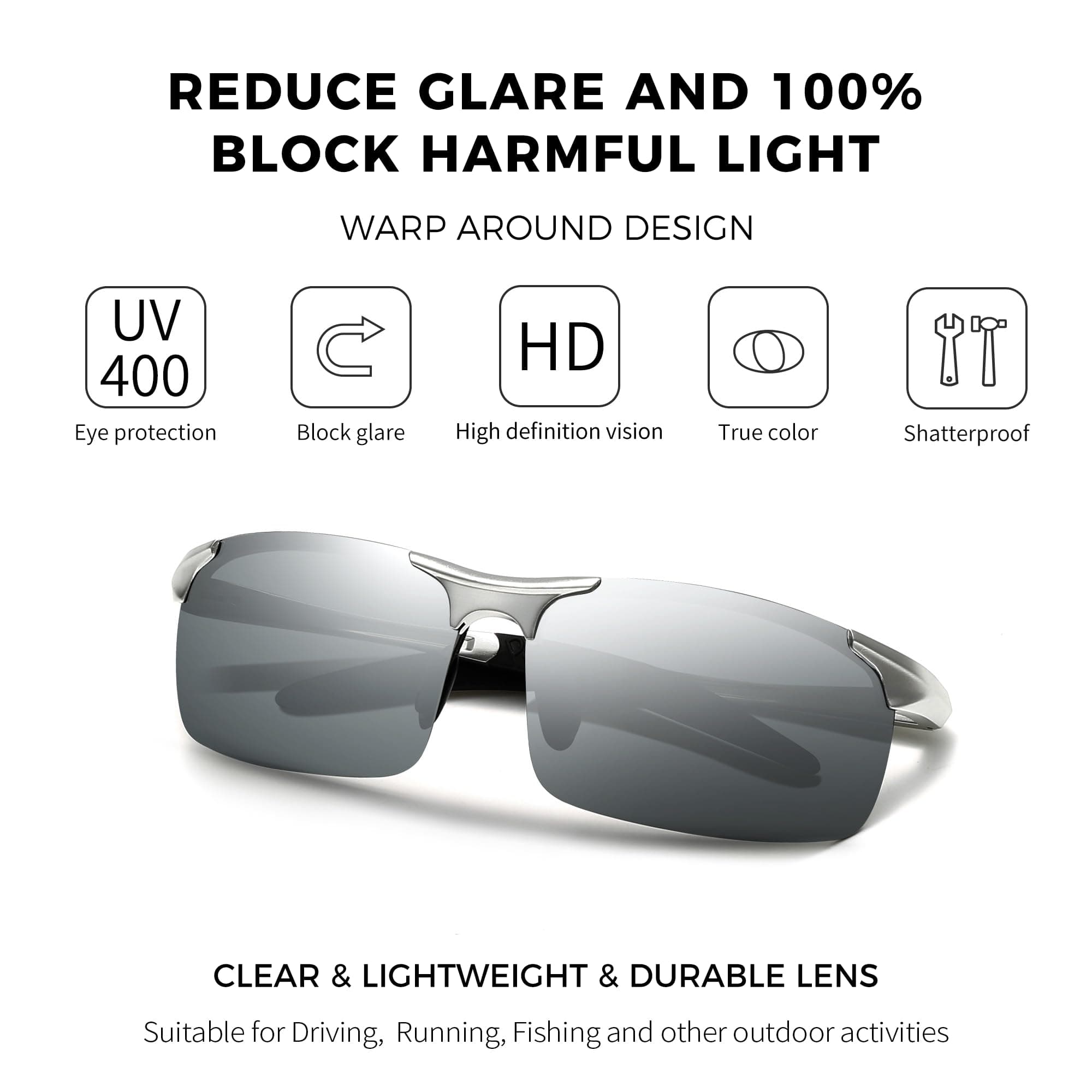 SUNGAIT Men's HD Polarized Sunglasses for Driving Cycling Running UV400 UV Protection - view 3