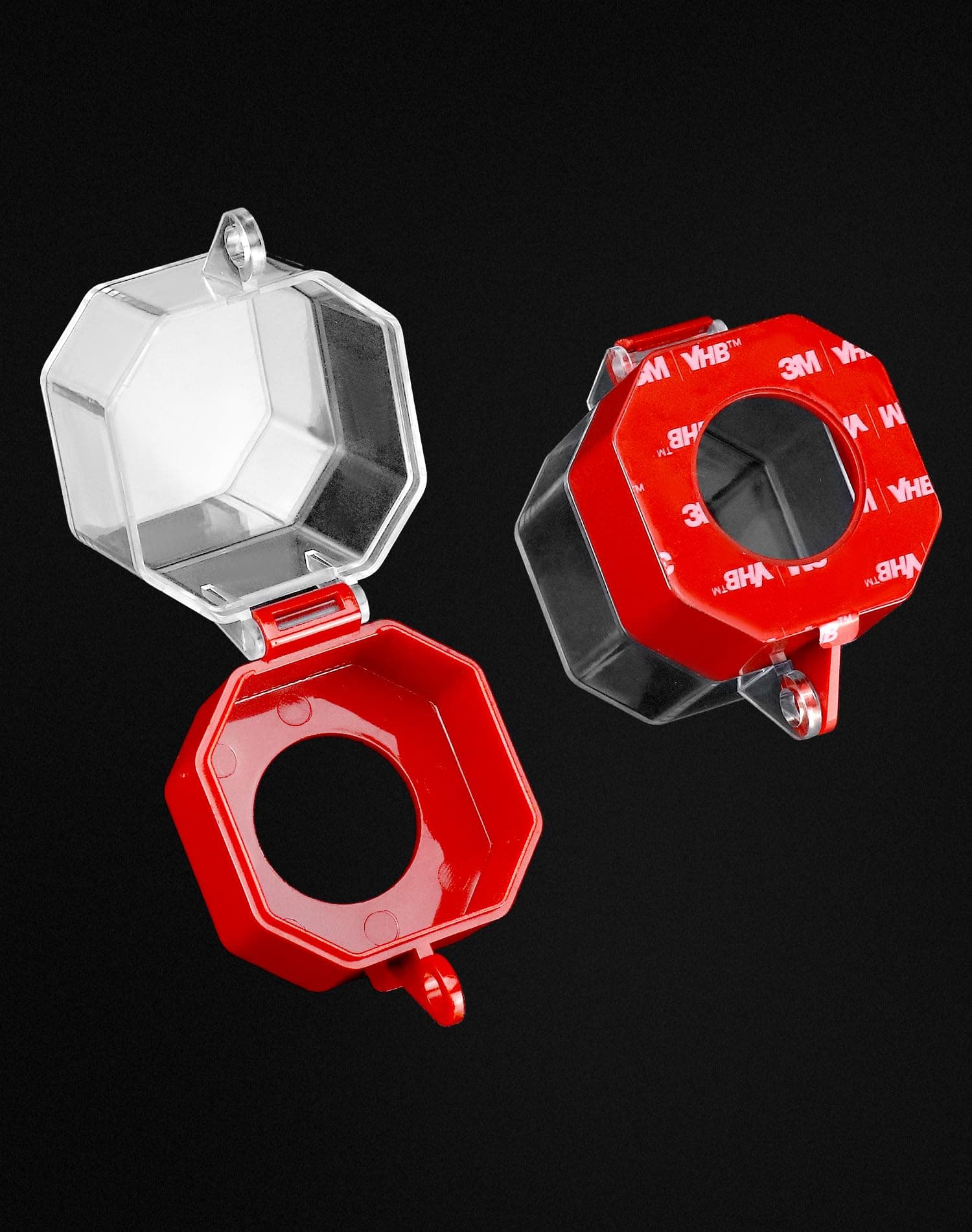 QWORK Emergency Stop Button Cover, 4 Pack Plastic Switch Protector, Impact Dust UV Resistant | Add Safety - view 4