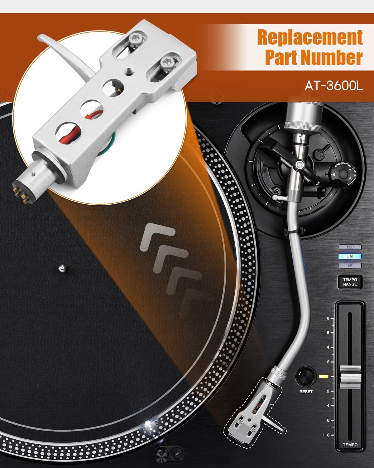 Wujexuhe Silver Headshell for Pioneer Turntables | High-Quality Magnetic Cartridge Stylus (13mm Fixing Hole) - view 4