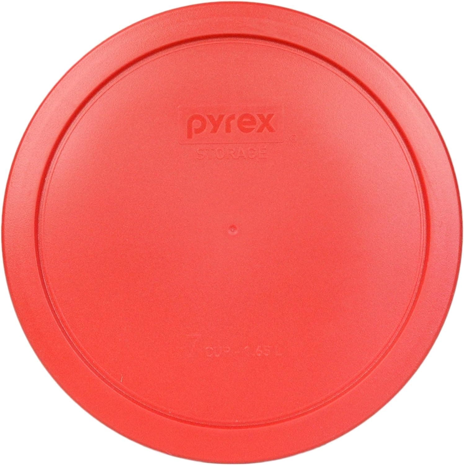 Pyrex 7402-PC 6 and 7-Cup Red Food Storage Lids (2-Pack) | Made in USA, BPA-Free, Dishwasher Safe - view 2