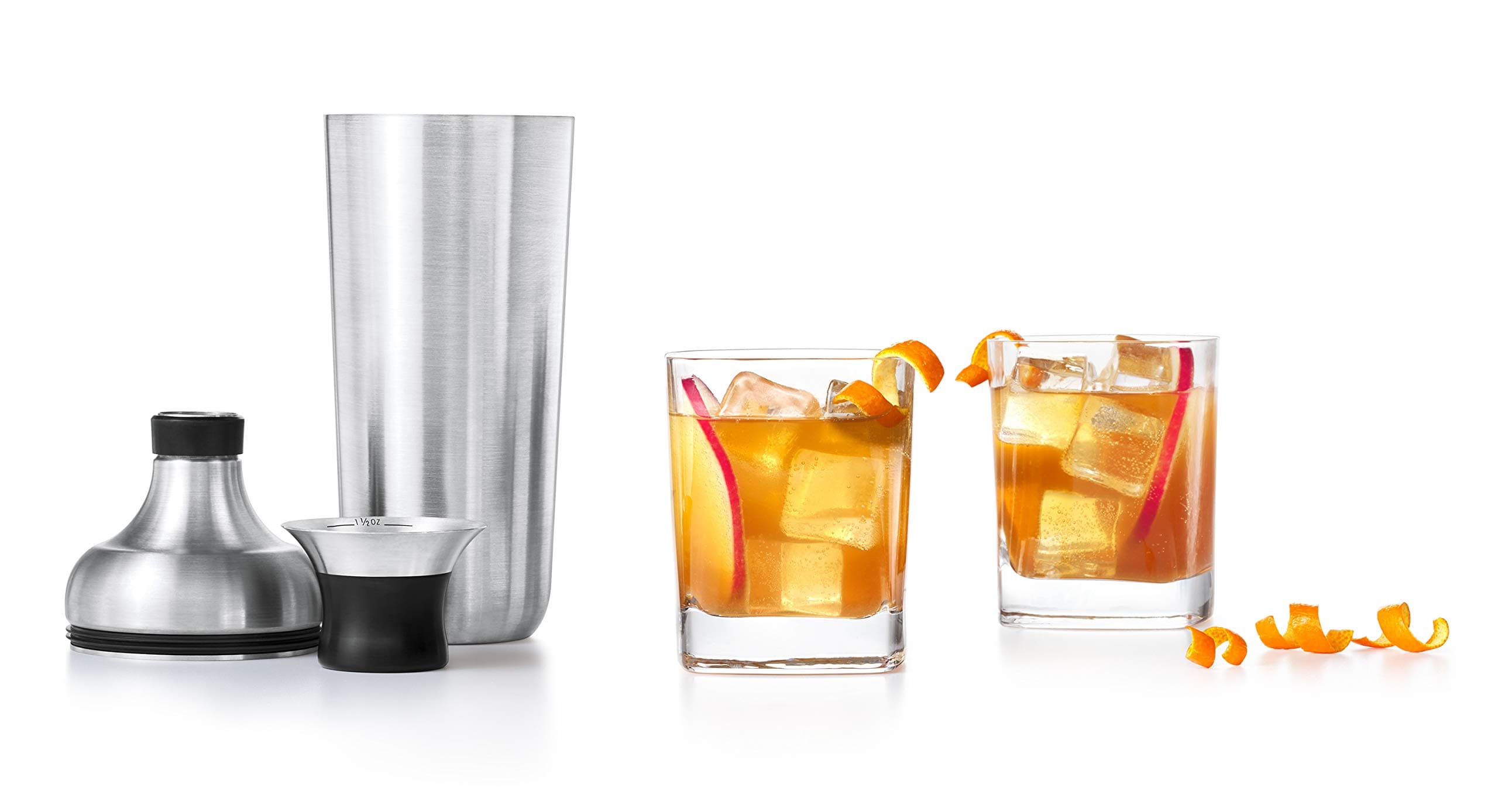 OXO SteeL Cocktail Shaker 24 oz & Double Jigger | Leak-Proof Stainless Steel Bar Set - view 3