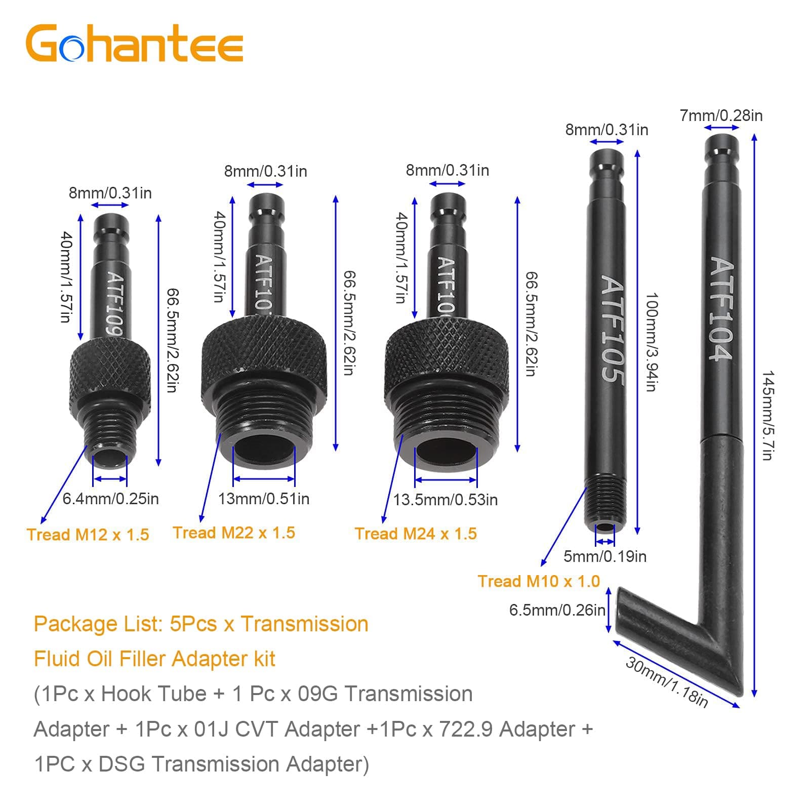 gohantee Transmission Fluid Oil Filling Filler Adapter Replacement for Audi 09G 01J 722.9 | Durable Aluminum Alloy, Easy Installation - view 2