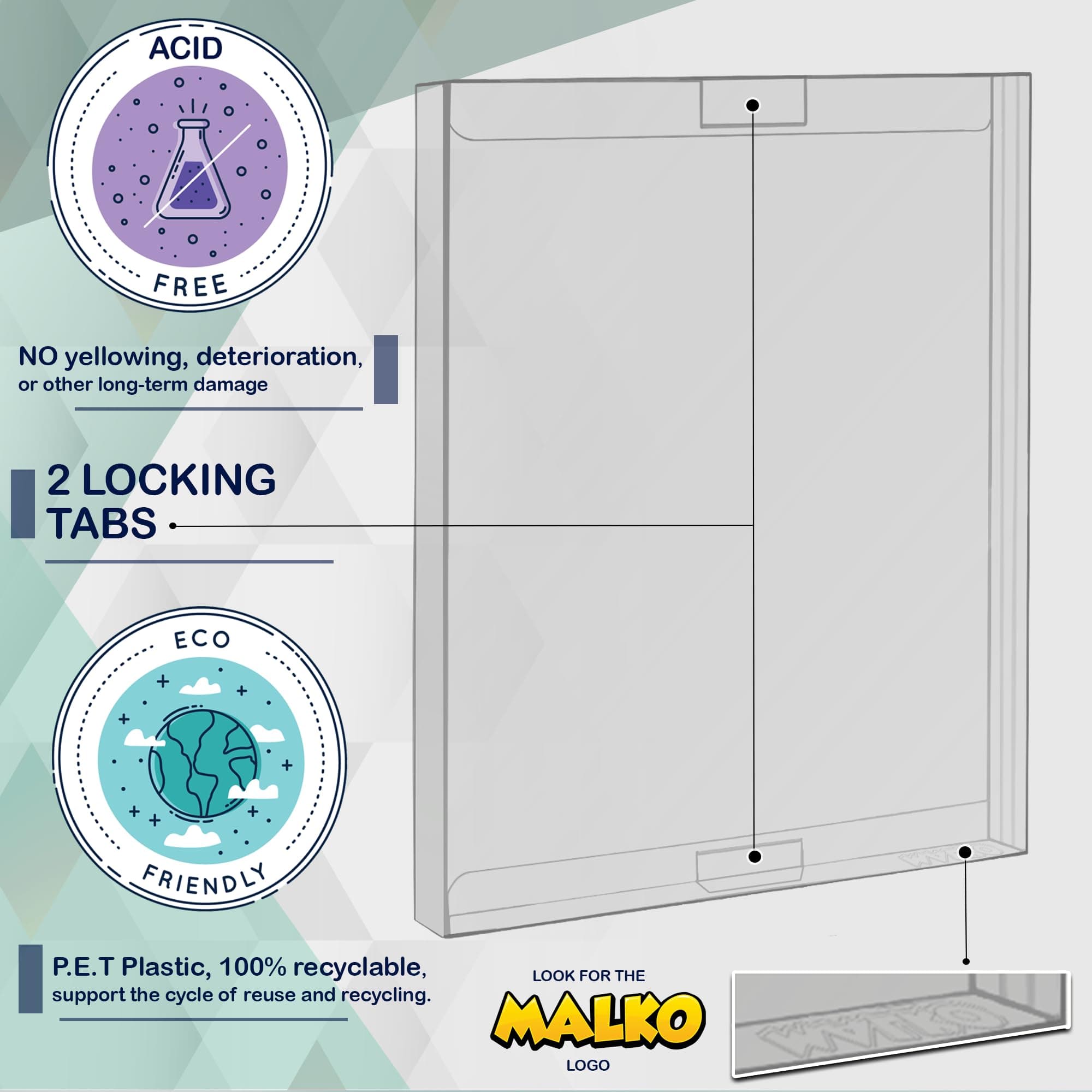 MALKO SteelBook Protector Sleeves 20 Pack Clear Plastic Cases with 2 Tabs | Recyclable, Acid-Free, Easy Identification - view 3