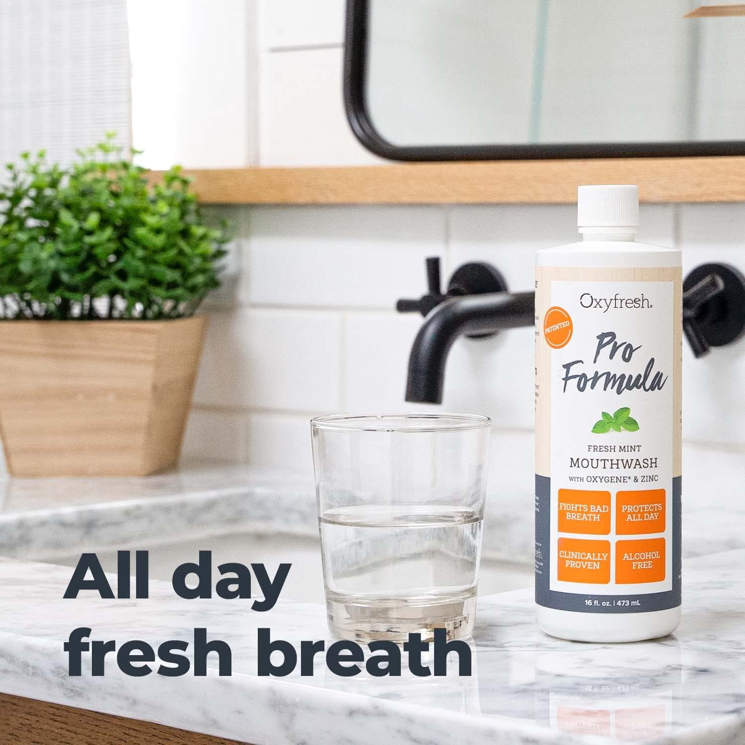 Oxyfresh Premium Pro Formula Fresh Mint Mouthwash – Patented Zinc Mouthwash for Adults - view 5