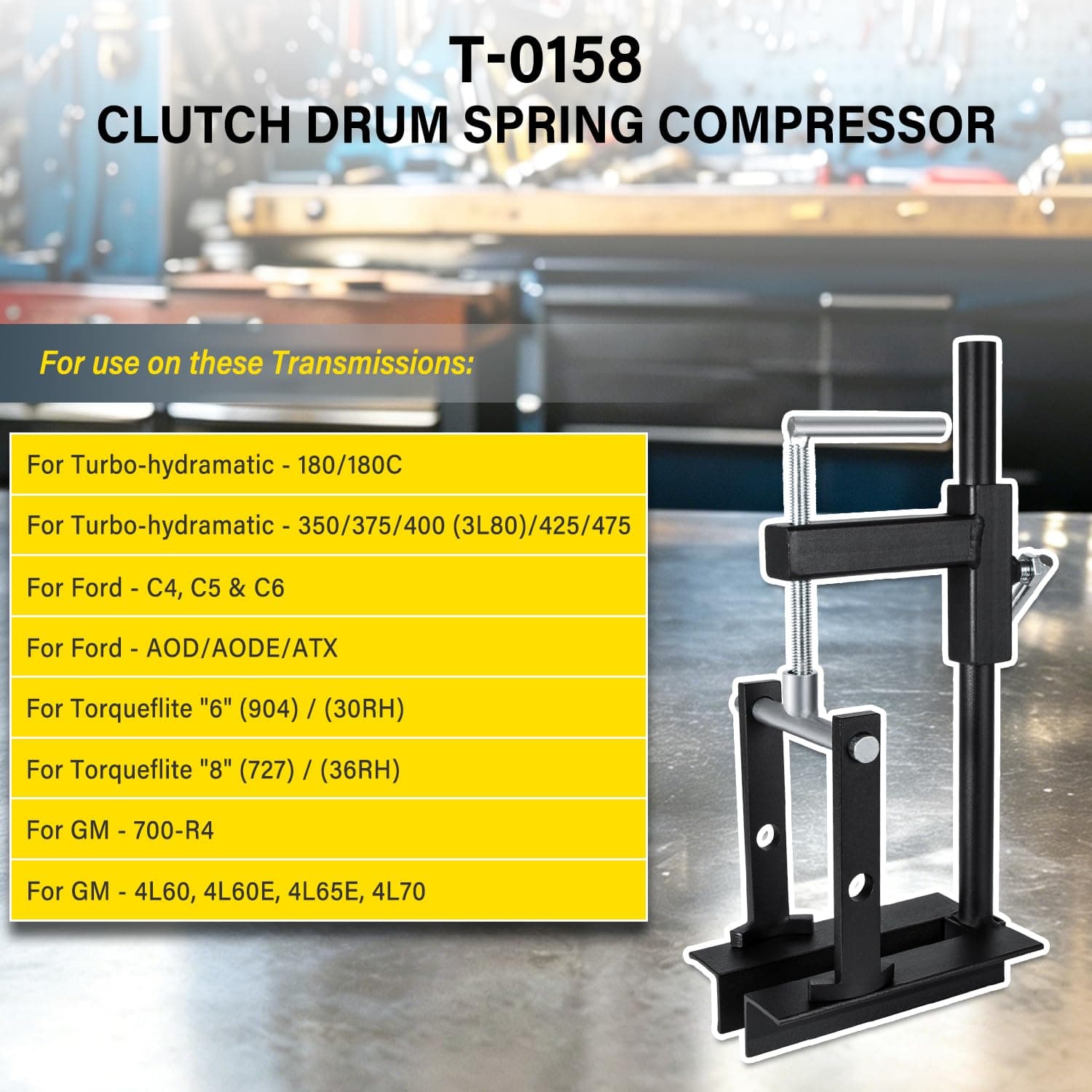 Bonbo T-0158 Universal Clutch Drum Spring Compressor Heavy Duty Steel | Adjustable Deep Drum Tool - view 2