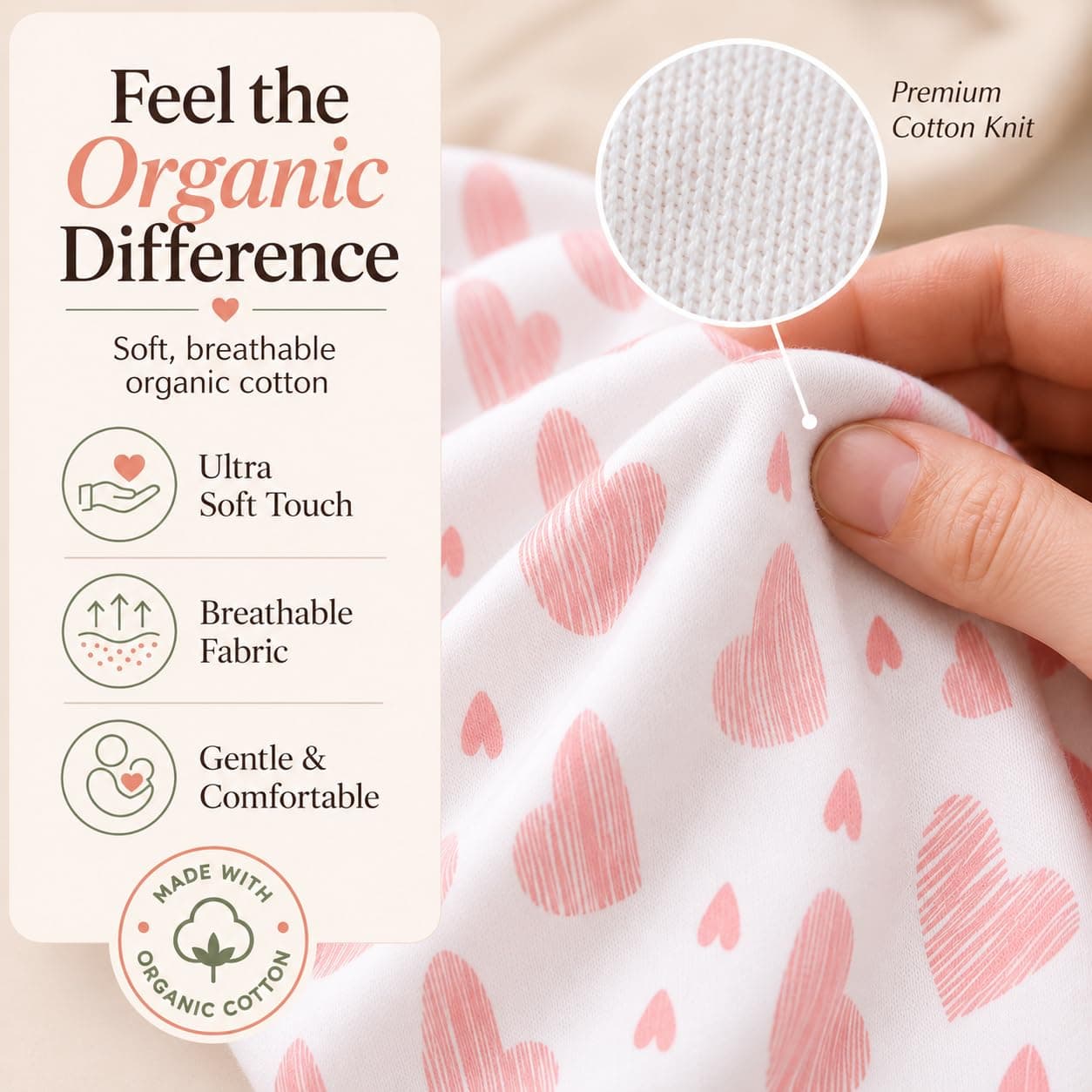 Bublo Baby Organic Preemie Swaddles 4-7 lbs | Gentle, Adjustable & Breathable for Premature Babies - view 3