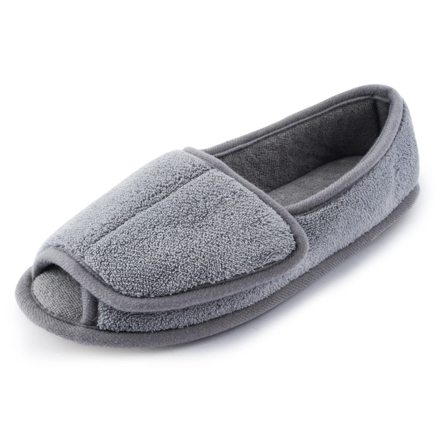Git-up Women Diabetic Slippers 9# Blue | Adjustable Memory Foam House Shoes for Edema & Arthritis