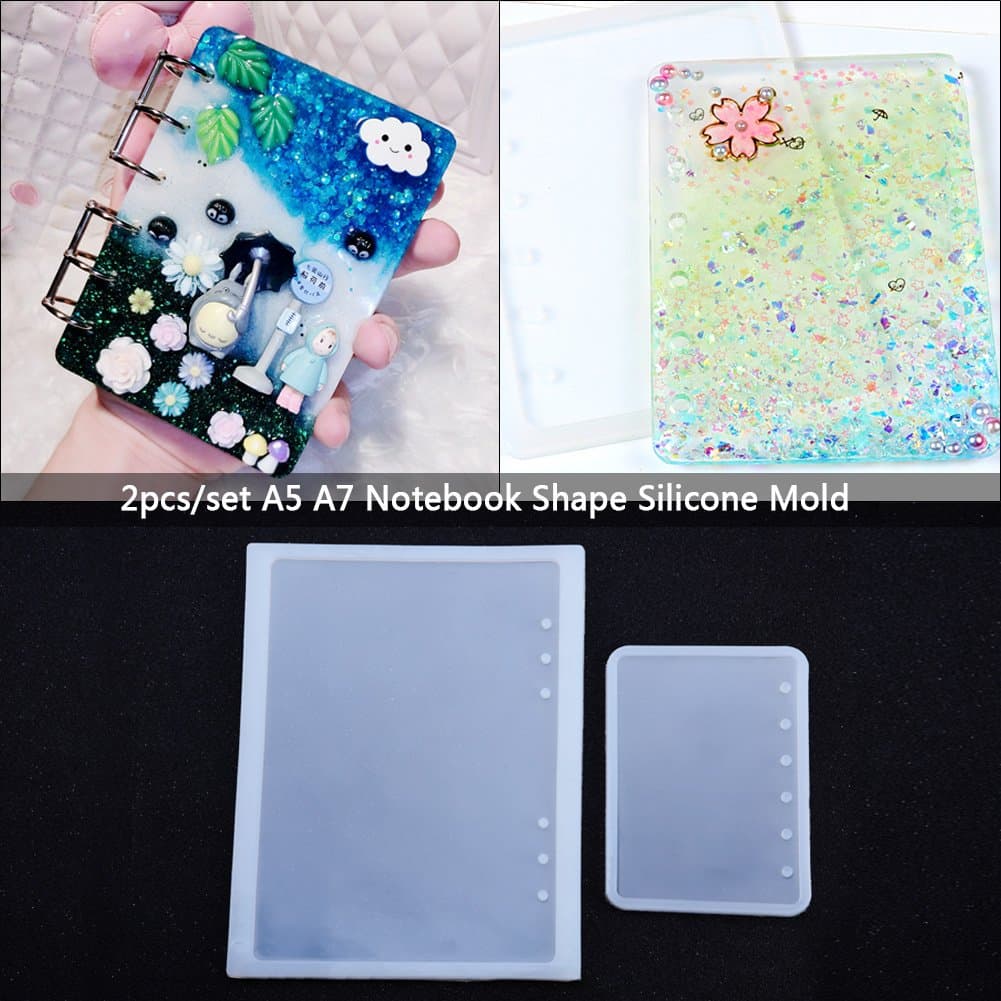 Hilitand Silicone Resin Art Decortive Notebook Cover Set | DIY Crystal & Dried Flower Design (21.6x16cm & 13.4x9.8cm) - view 4