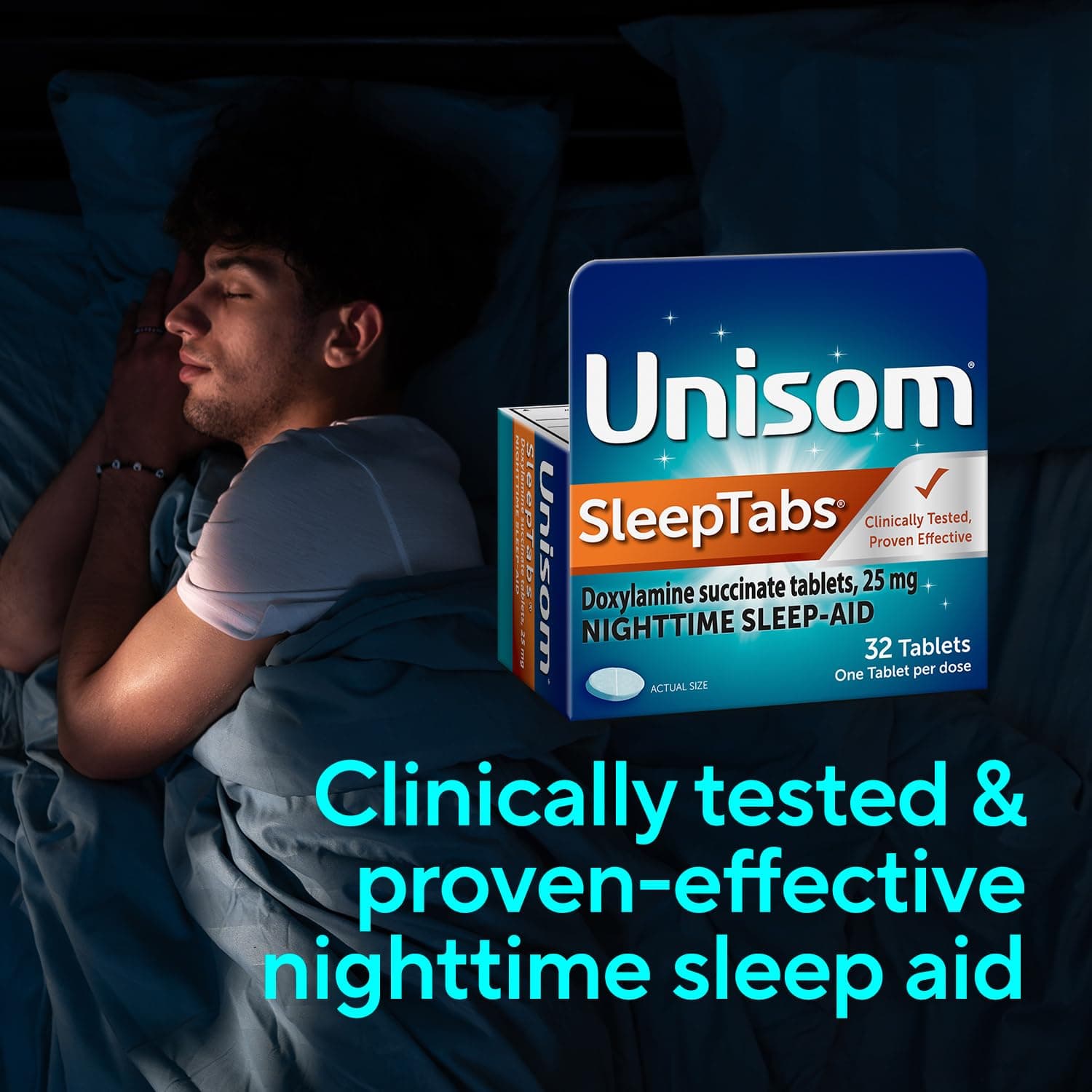 Unisom SleepTabs Nighttime Sleep Aid Tablets for Adults, 48-Count | Non-Habit-Forming Sleep Support - view 8