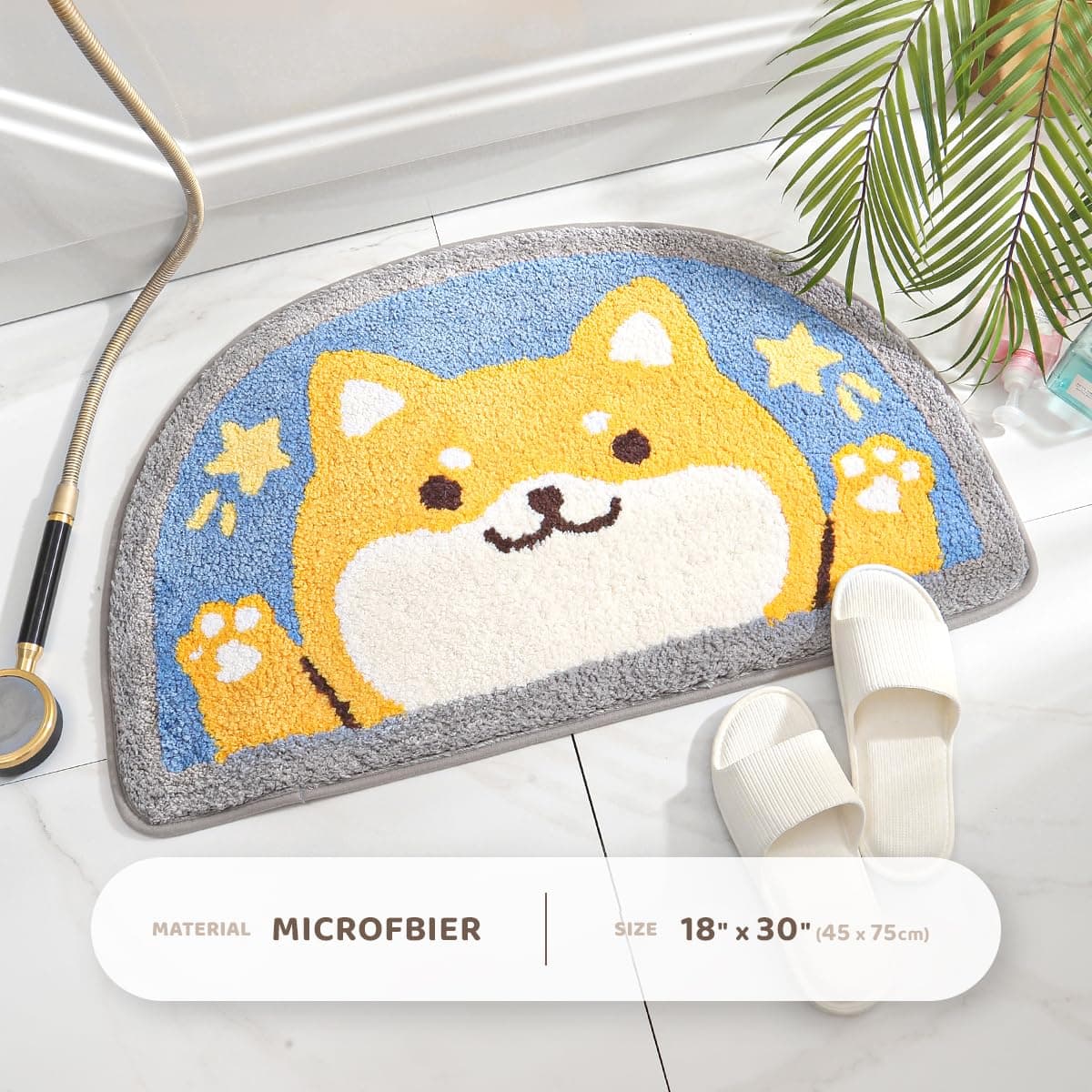 Molesun Shiba Inu Bath Mat 18x30 | Soft Microfiber Absorbent Rug for Bathroom & Kitchen - view 2
